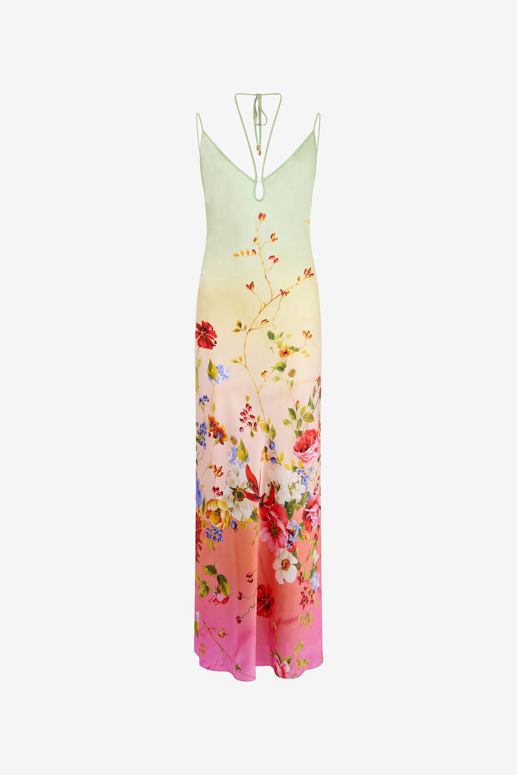Maxi Dress with Miami Flowers Print