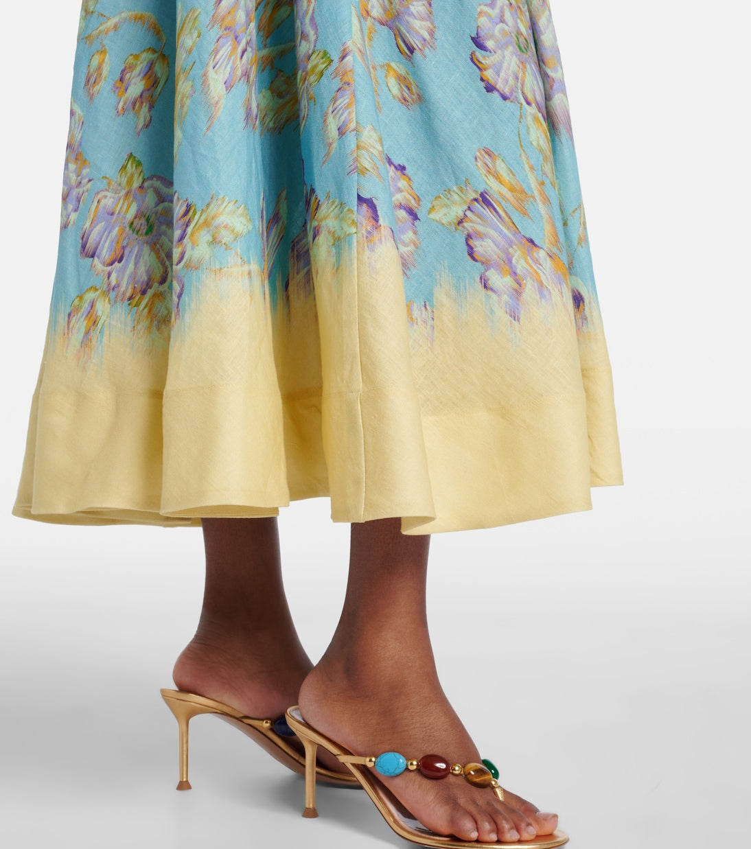 Jerry floral linen midi dress