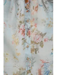 Garden Girl Moment Blue Floral Print Short Sleeve Maxi Dress