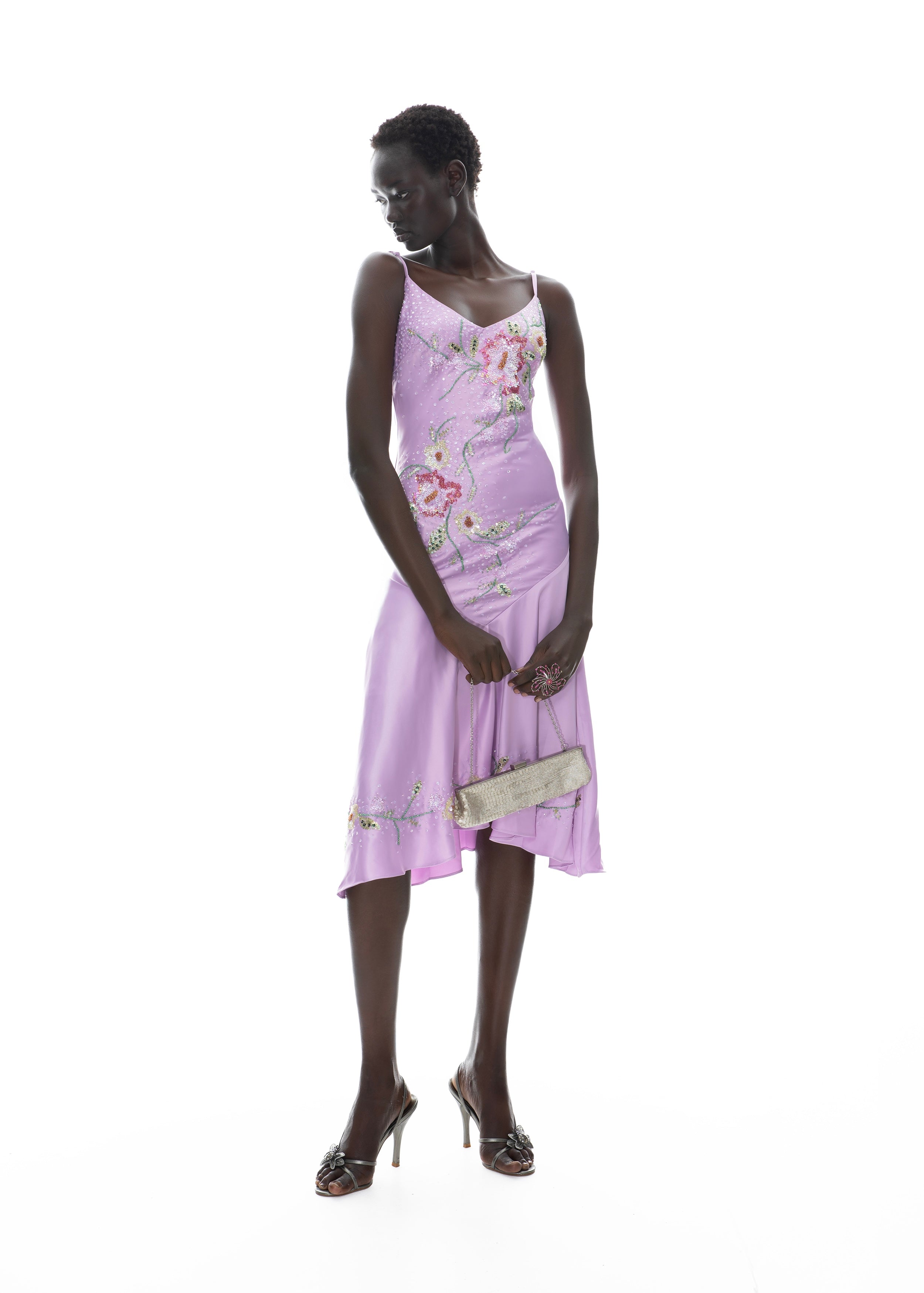 The Satin Moonelle - Hand-Beaded Evening Gown