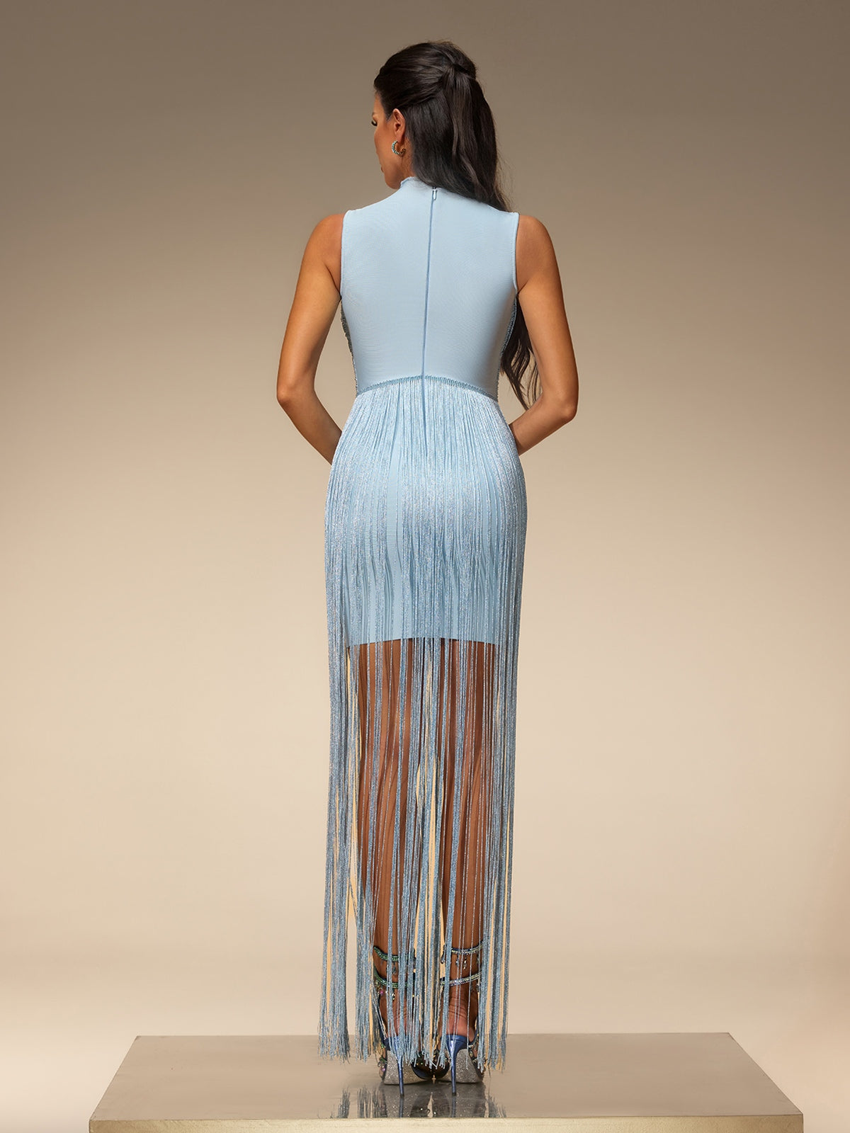 S Zavelyn Sleeveless Fringe Bandage Dress