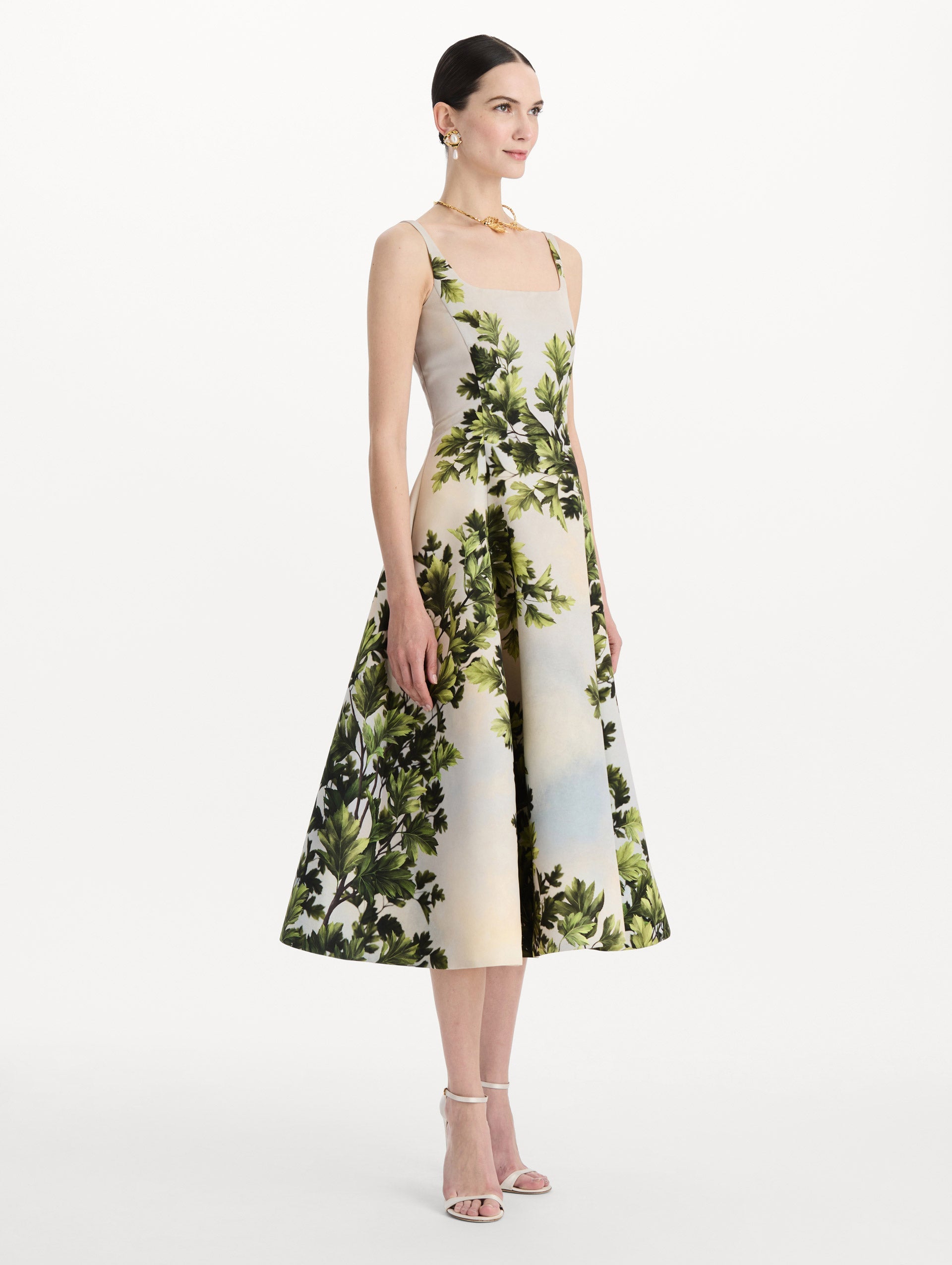 Maple Leaves Faille Dress