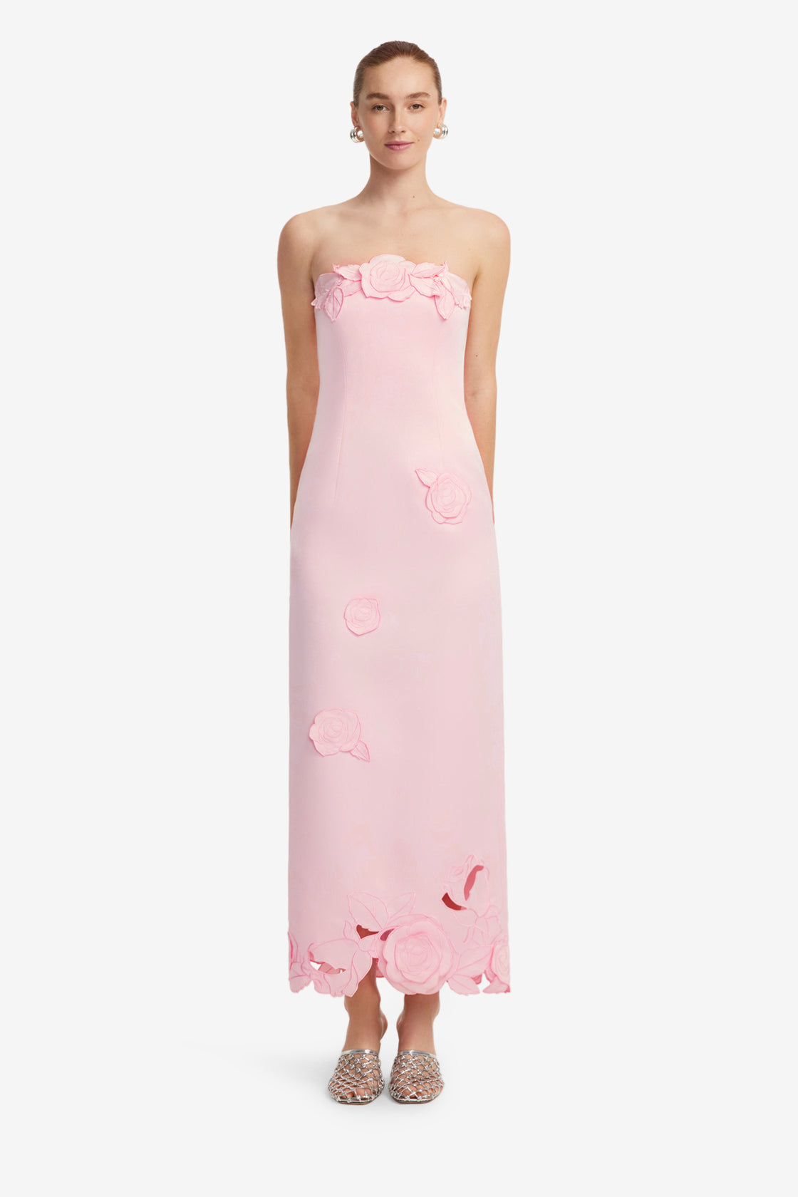 Rayna Appliqué Bustier Maxi Dress - Blush Pink