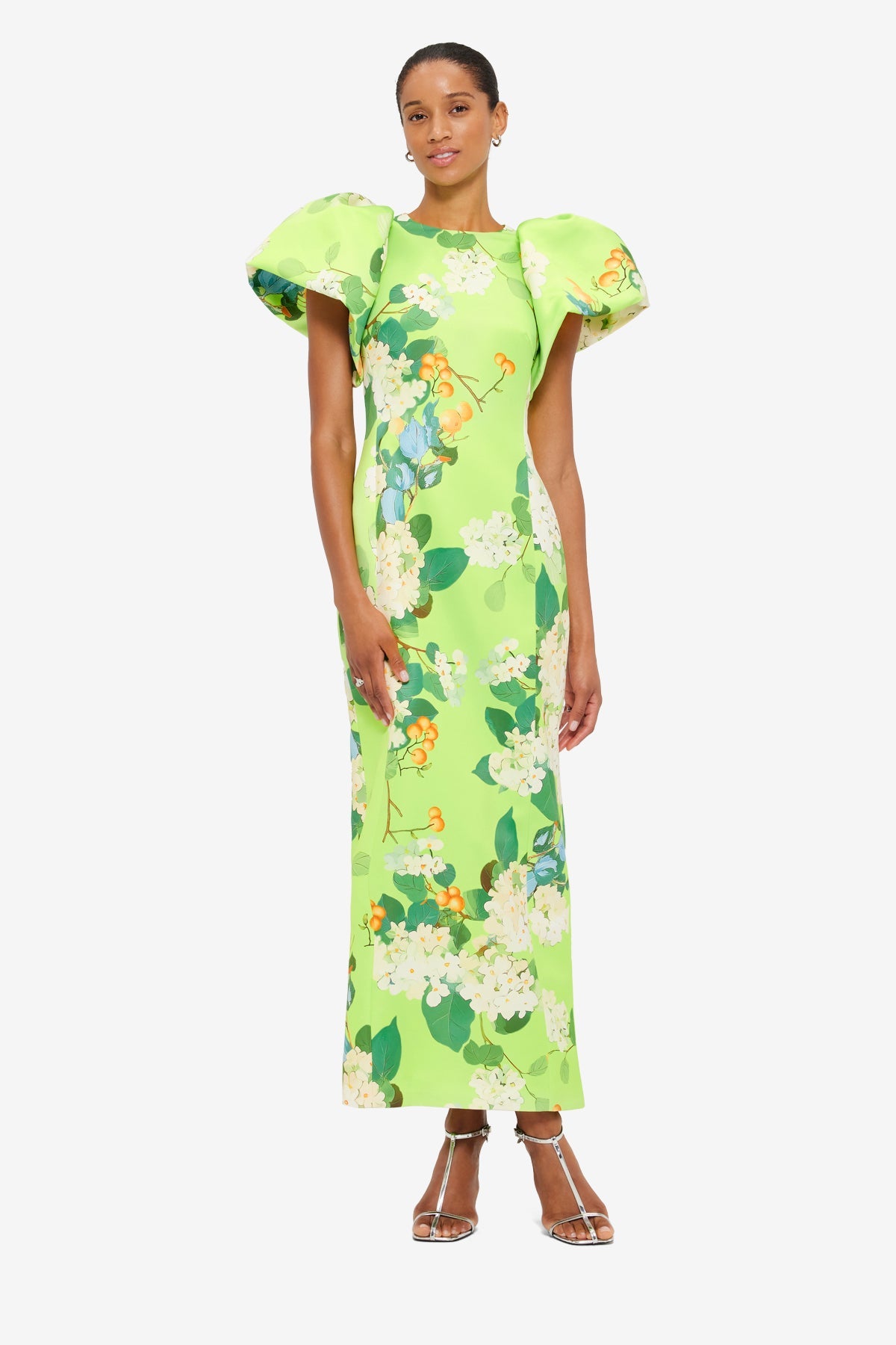 Lucinda Printed Maxi Dress - Hydrangea in Lime