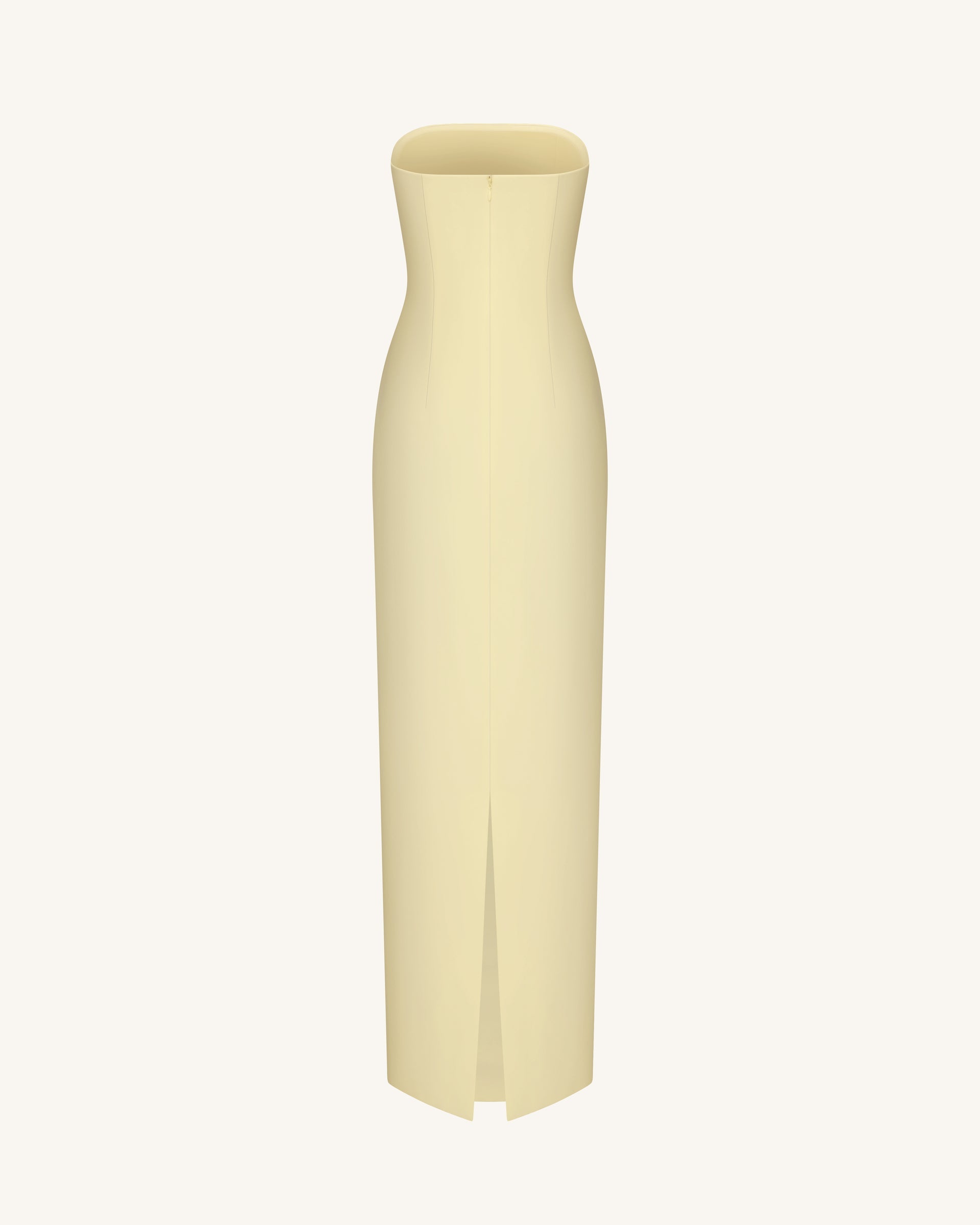 Floral Appliqué Strapless Dress - Yellow