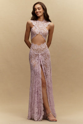 Naia Silk Lace Cutout Gown