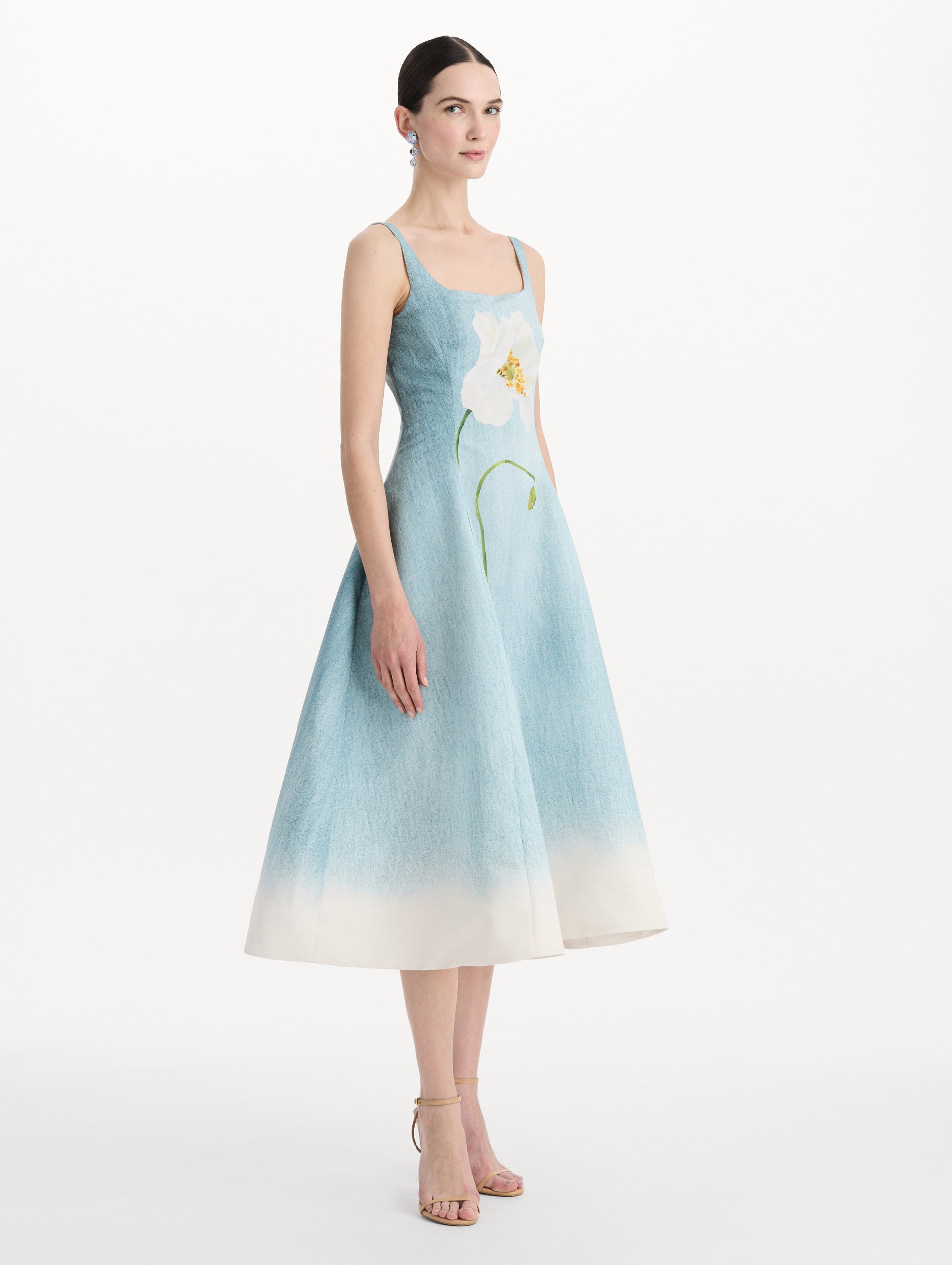 Ombré Peony Faille Dress
