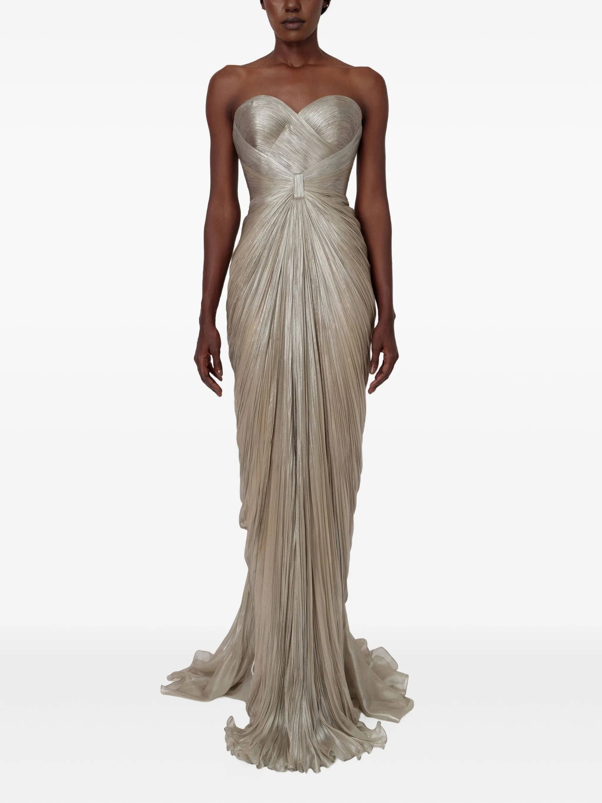 Iolanda strapless-pleated maxi dress