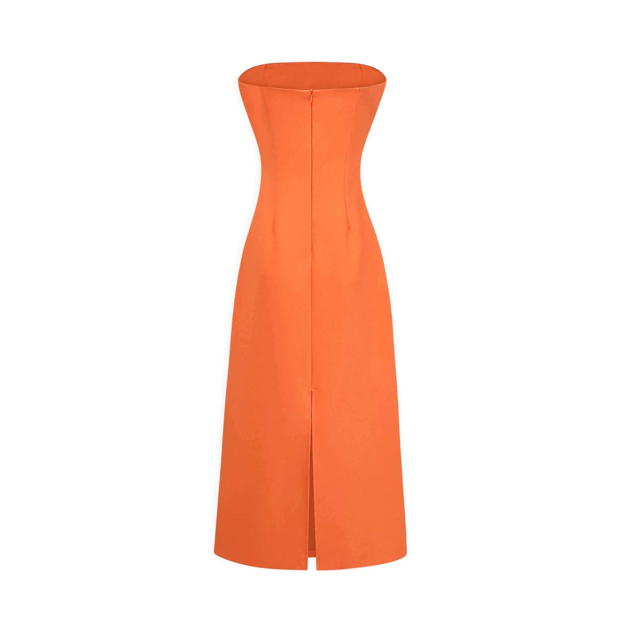 Irène Sequin Embroidered Off-Shoulder Midi Dress in Orange
