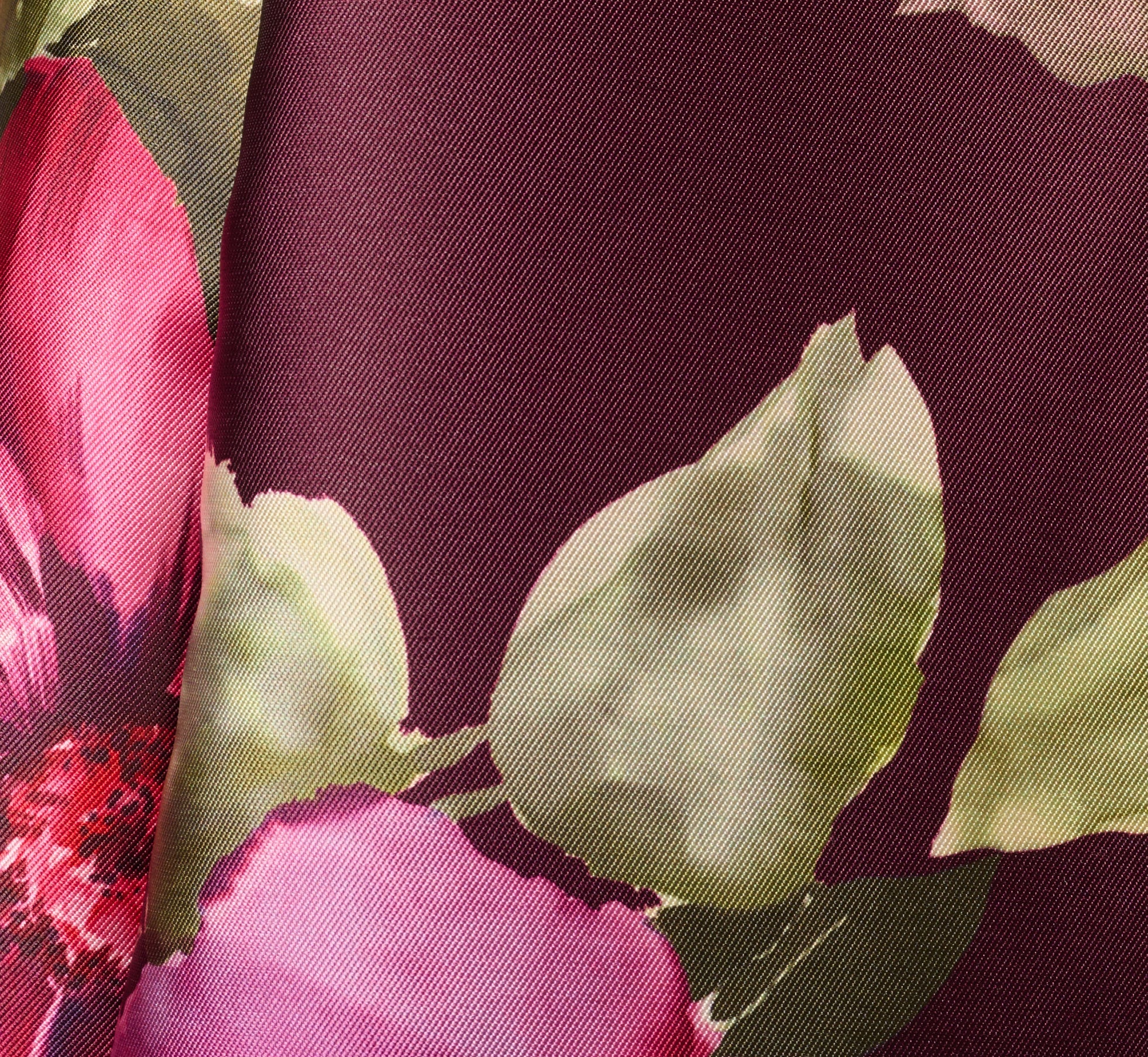 Short Sleeve Magnolia Floral Ballgown In Wine Multi - Wine Multi