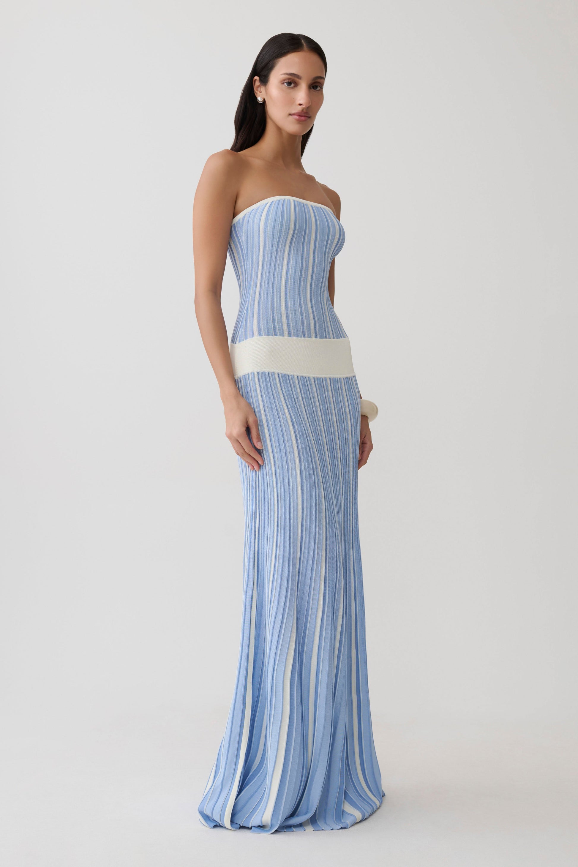 Stripe Maxi Knit Dress - Blue