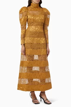 Emelia Panel Maxi Dress in Silk-linen Blend