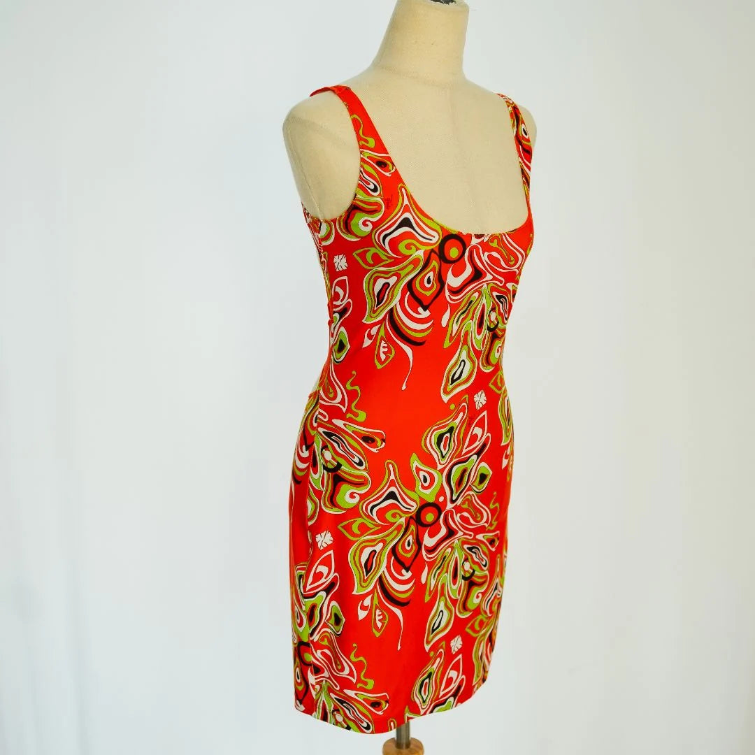 Emilio Pucci red/yellow printed mini dress
