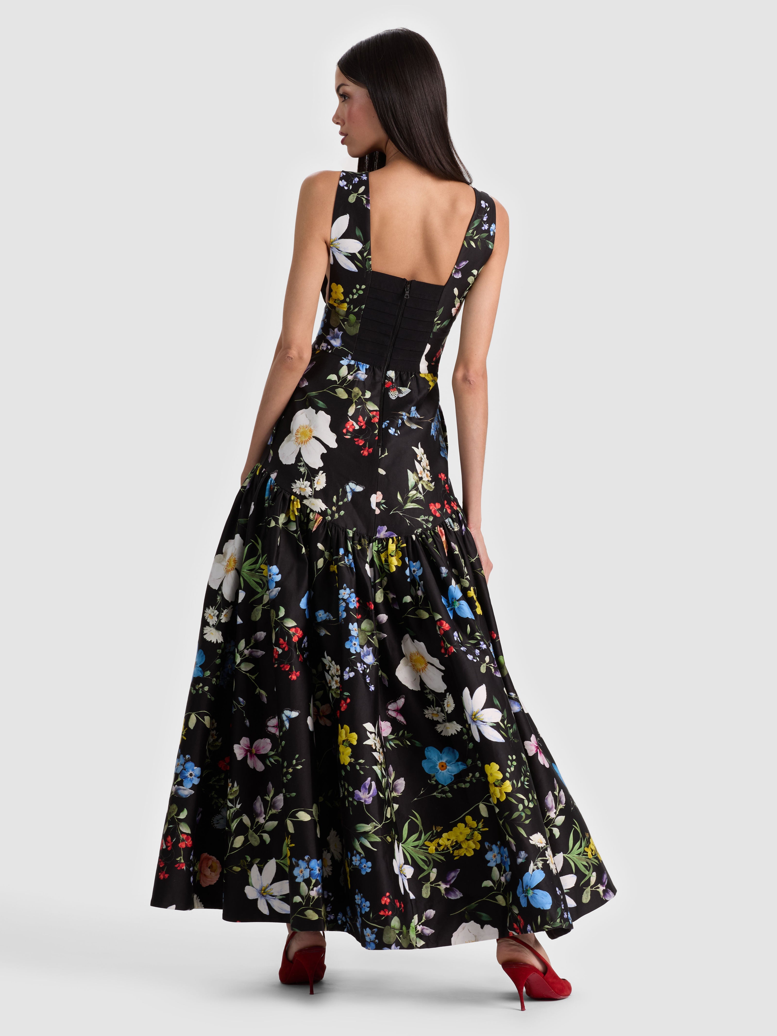 LILA STRUCTURED BALLGOWN - TWISTING VINES BLACK