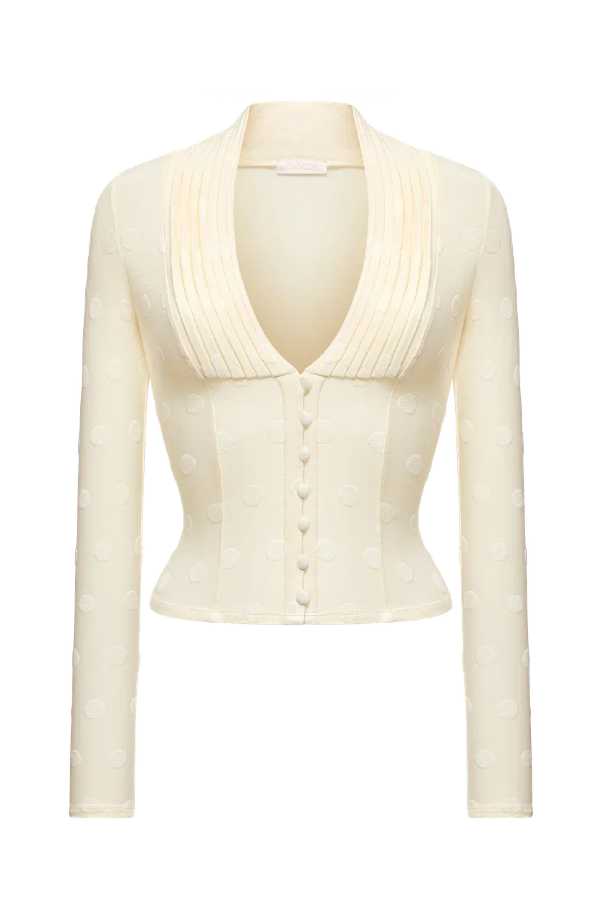 Ivory Plunging Cardigan and Flared Skirt Set