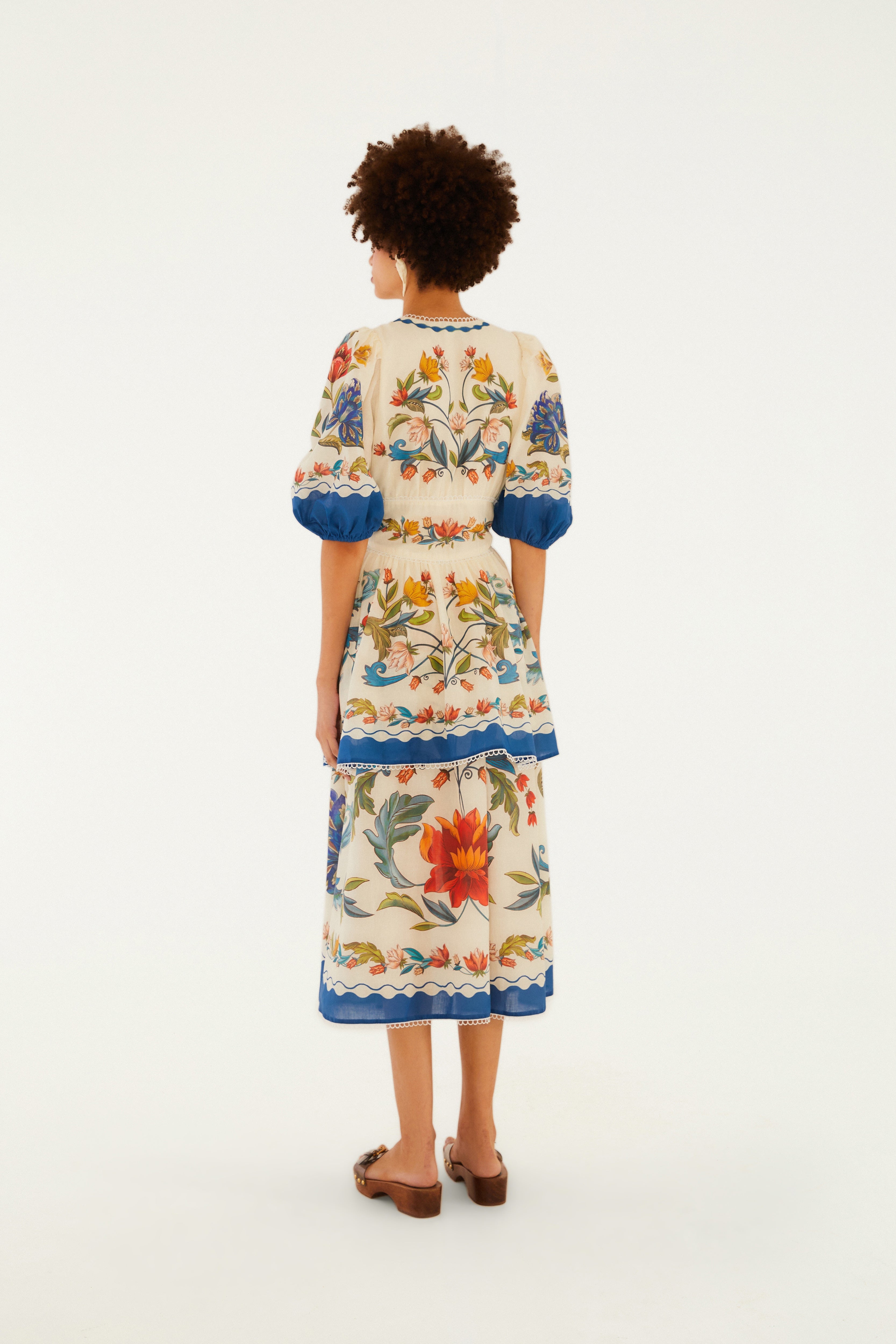Vestido Mangas Estampado Floral Maitê