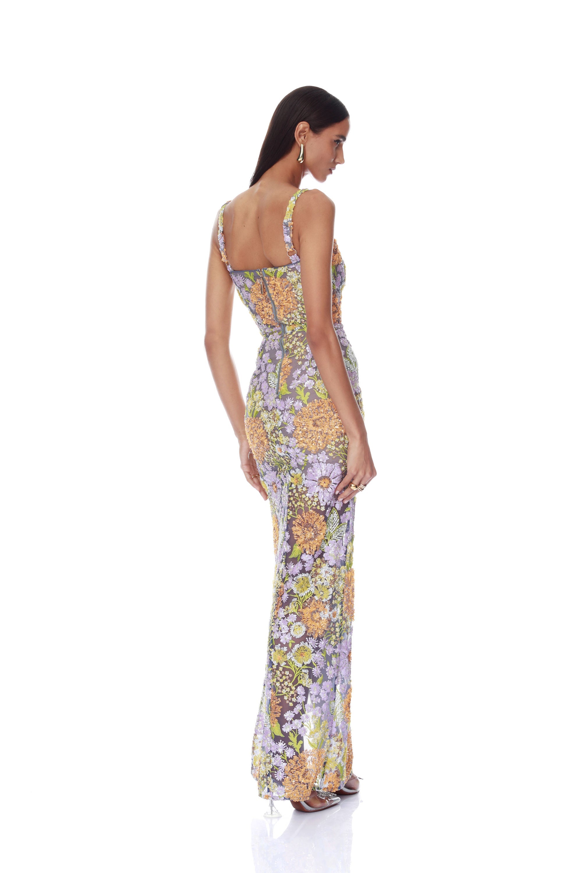 Amalfi Paillette Lilac Veronica Maxi Dress