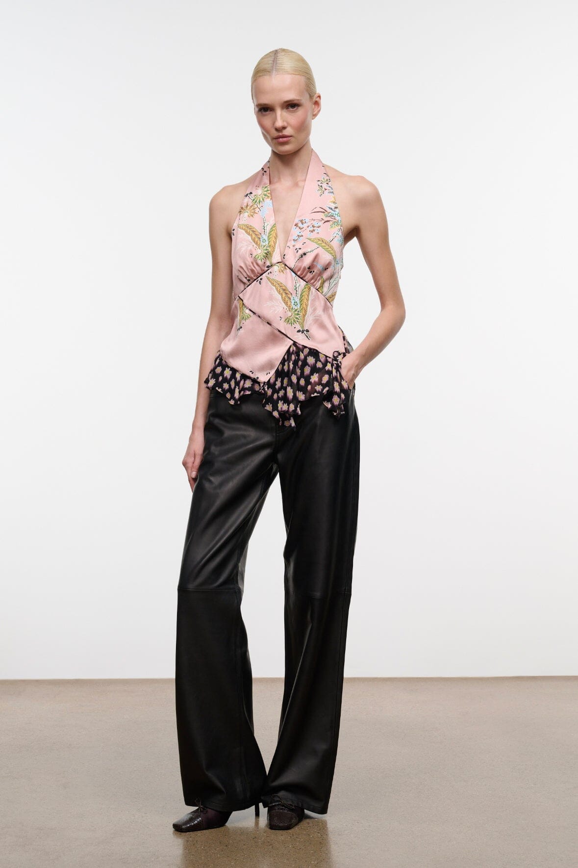 STAUD MAEVA SILK TOP TAPESTRY ROSE MULTI