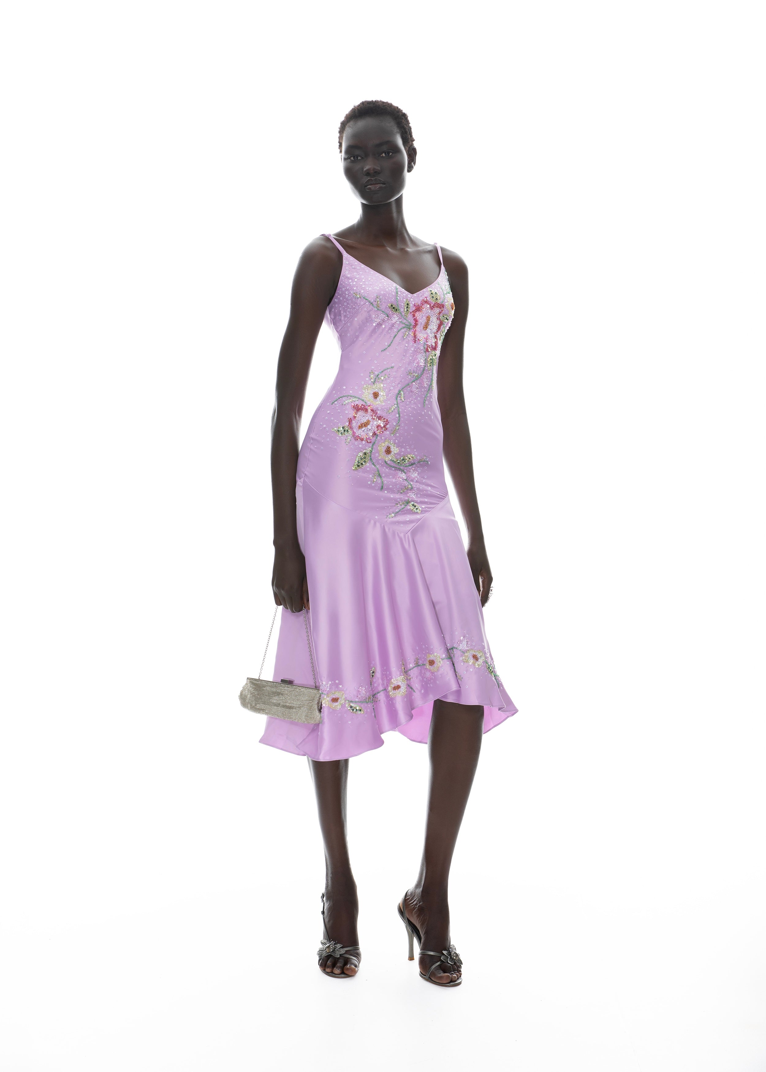 The Satin Moonelle - Hand-Beaded Evening Gown