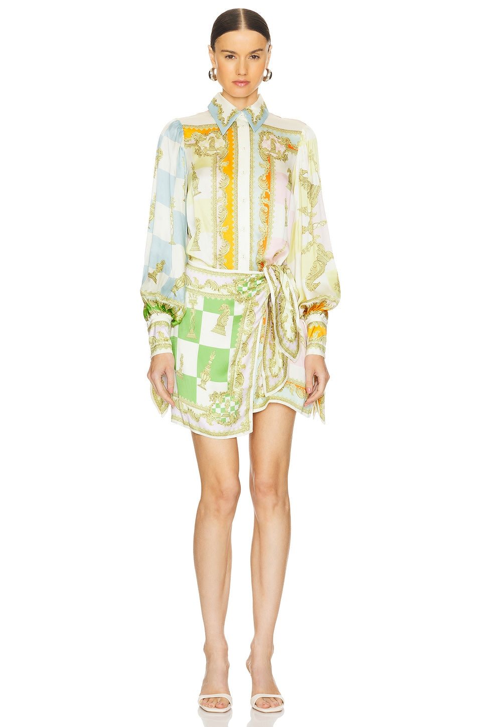 Checkmate Silk Mini Dress