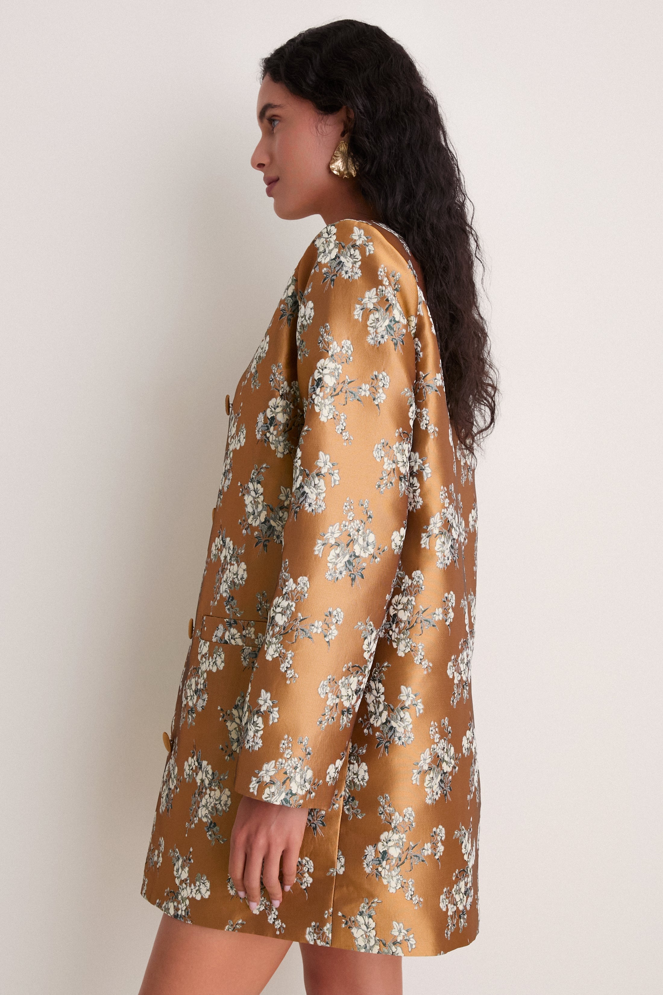 Gilded Blossom Jacquard Mid-Length Callas Set