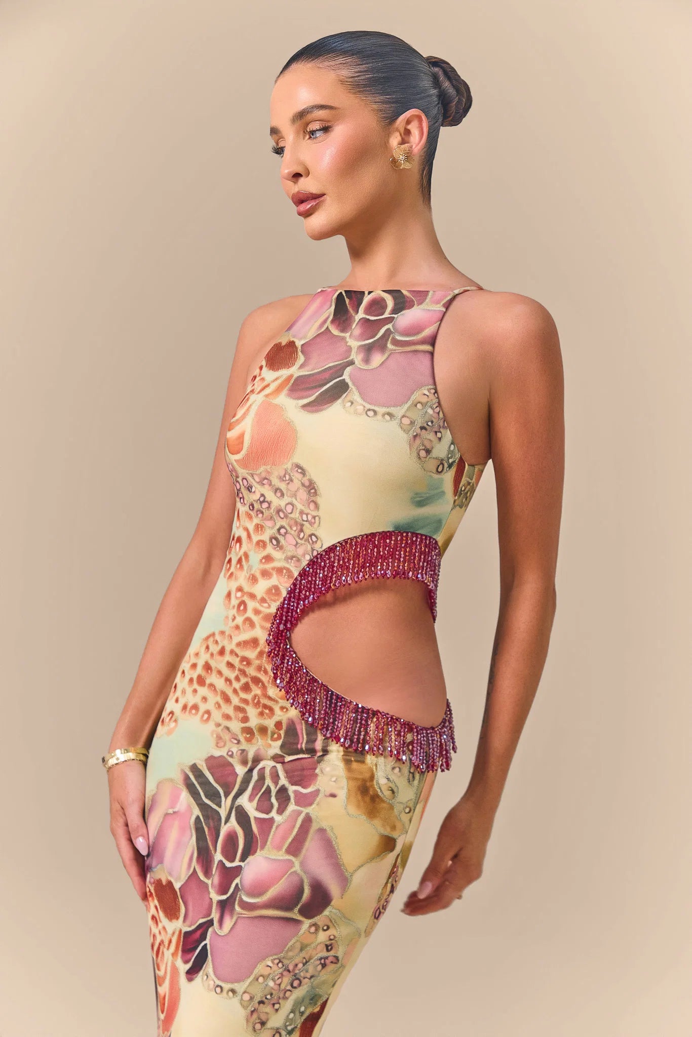 AZURA SCULPT CUT OUT MAXI DRESS | PETAL VEIL