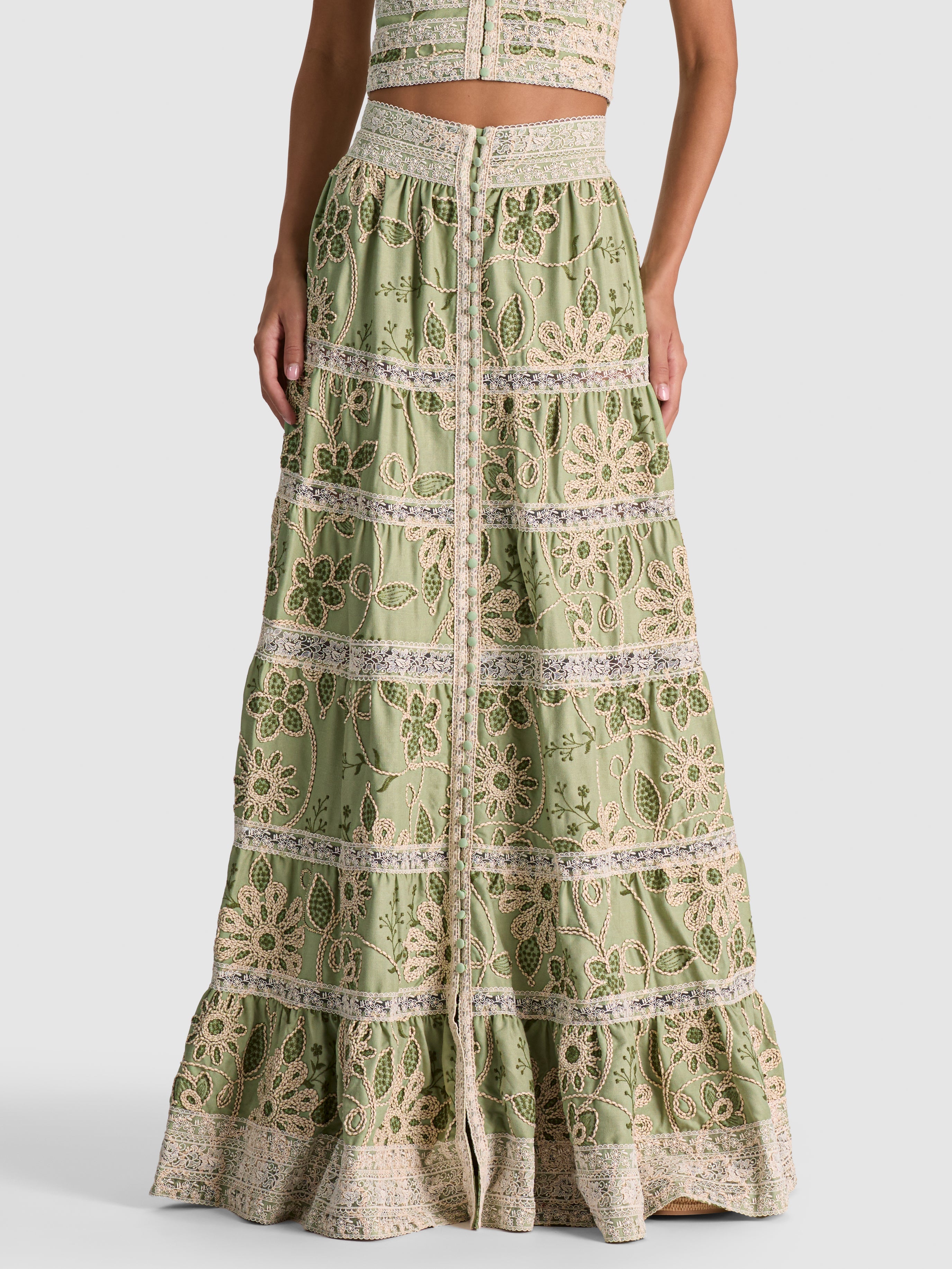 KEELEY EMBROIDERED FLUTTER TWO-PIECE SET