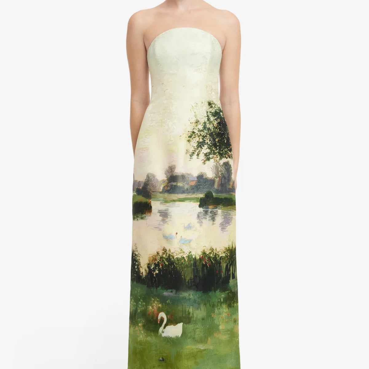 Ava Jacquard Bustier Maxi Dress - Serene Print