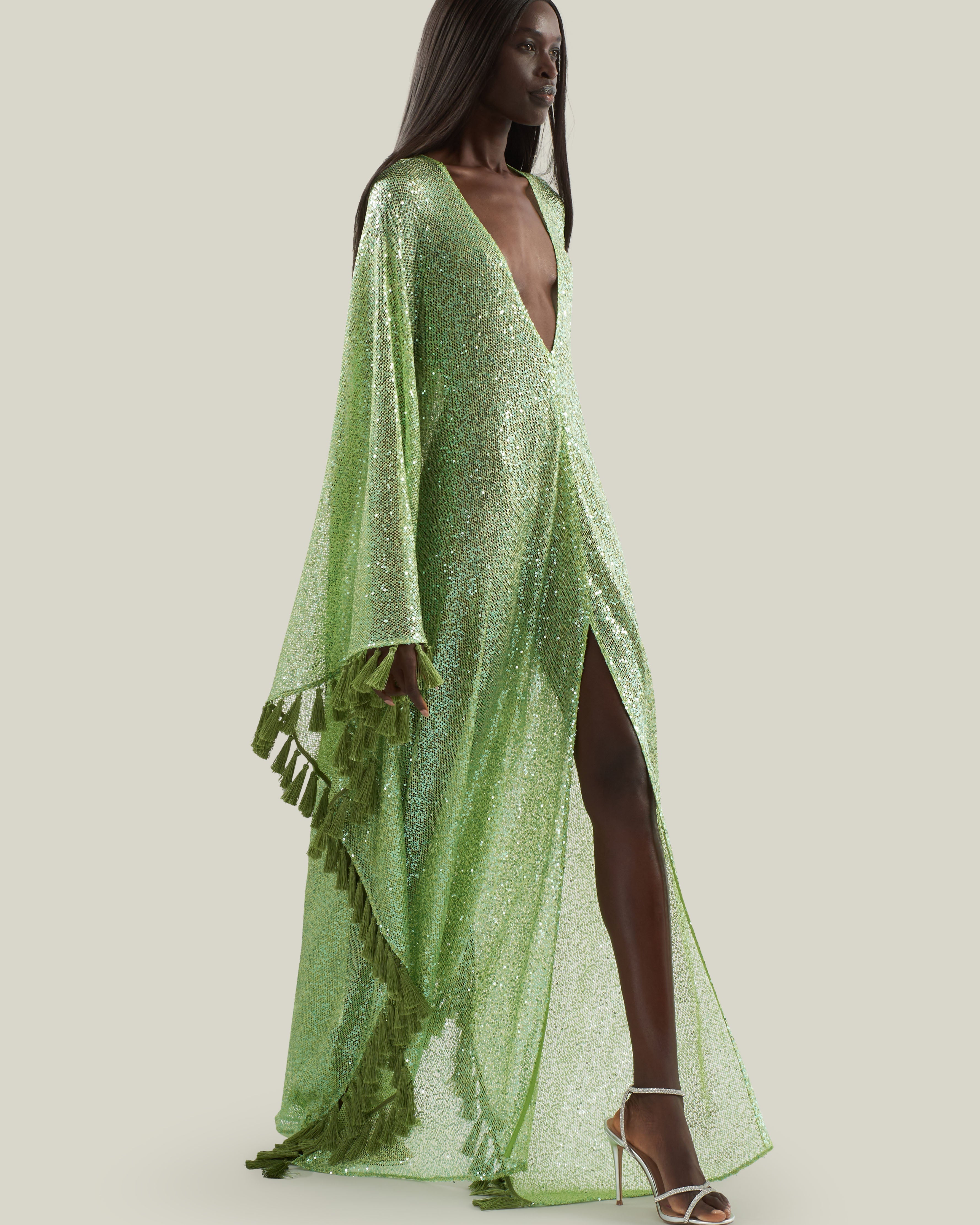 Absolutely OOO Kaftan in Acid Green