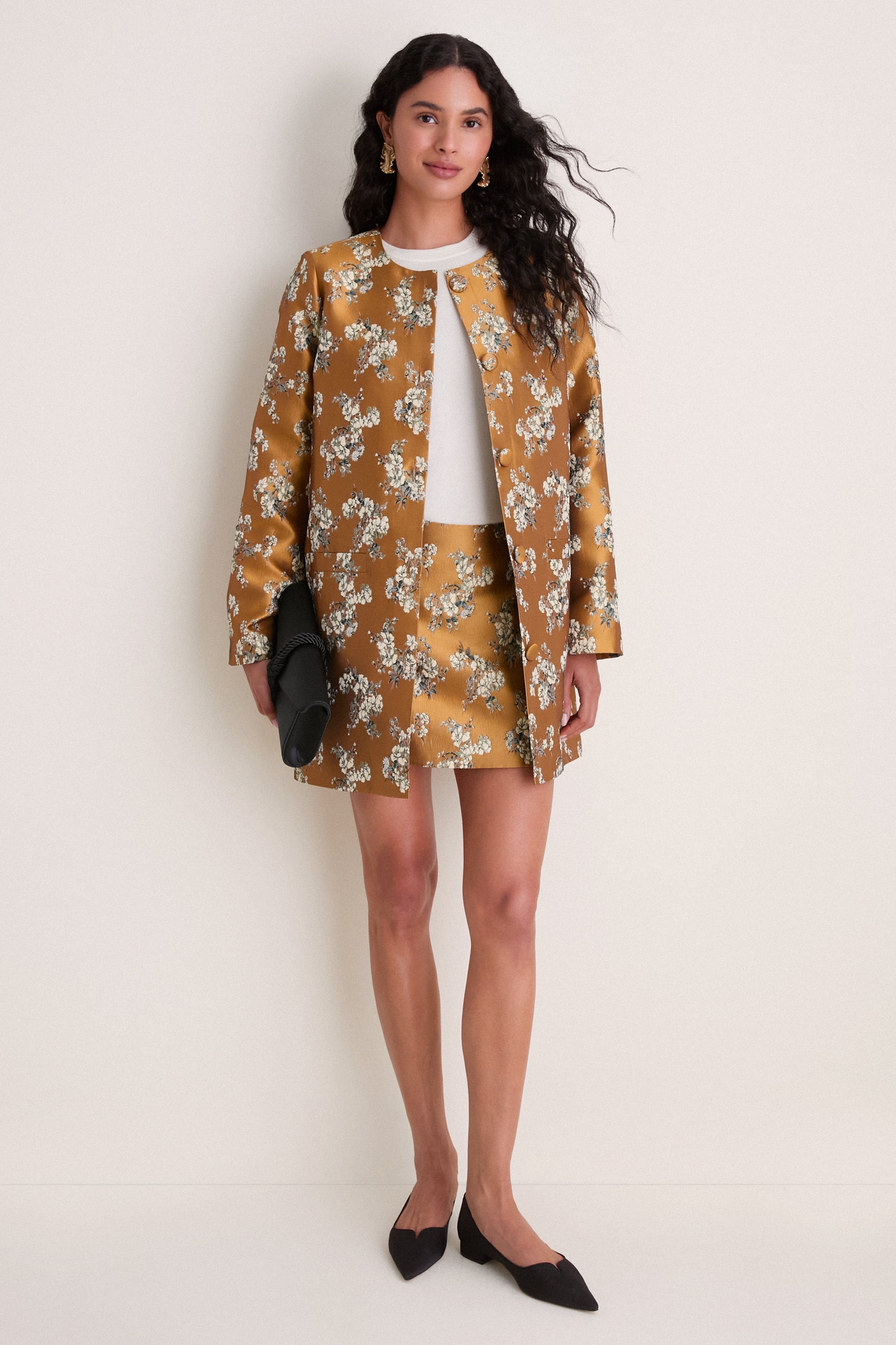 Gilded Blossom Jacquard Mid-Length Callas Set