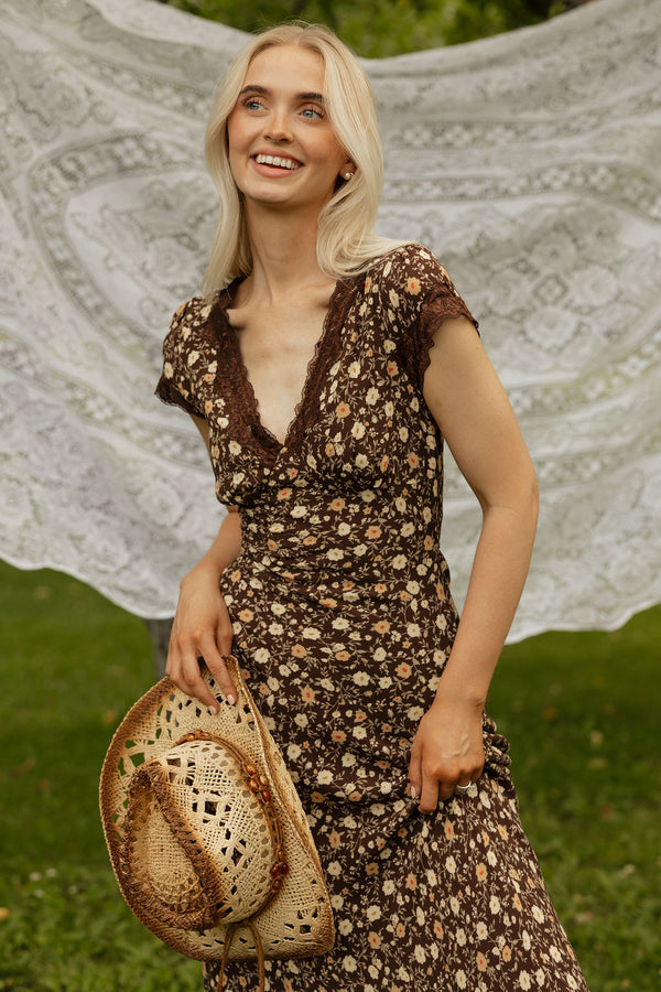 Bennett Dress-Brown Floral