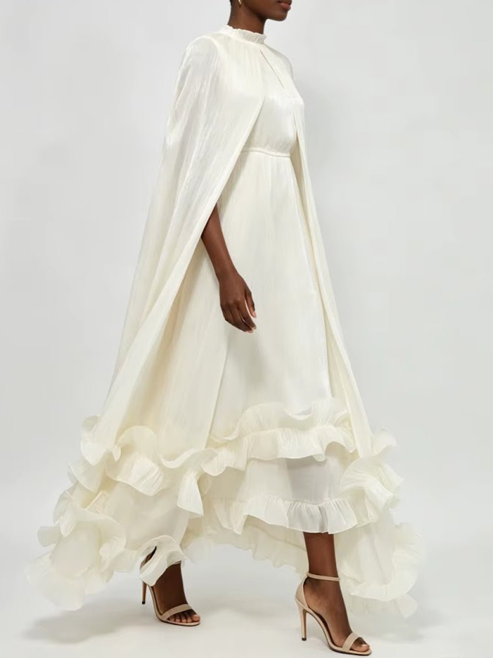 Arabella Ruffle Cape Gown