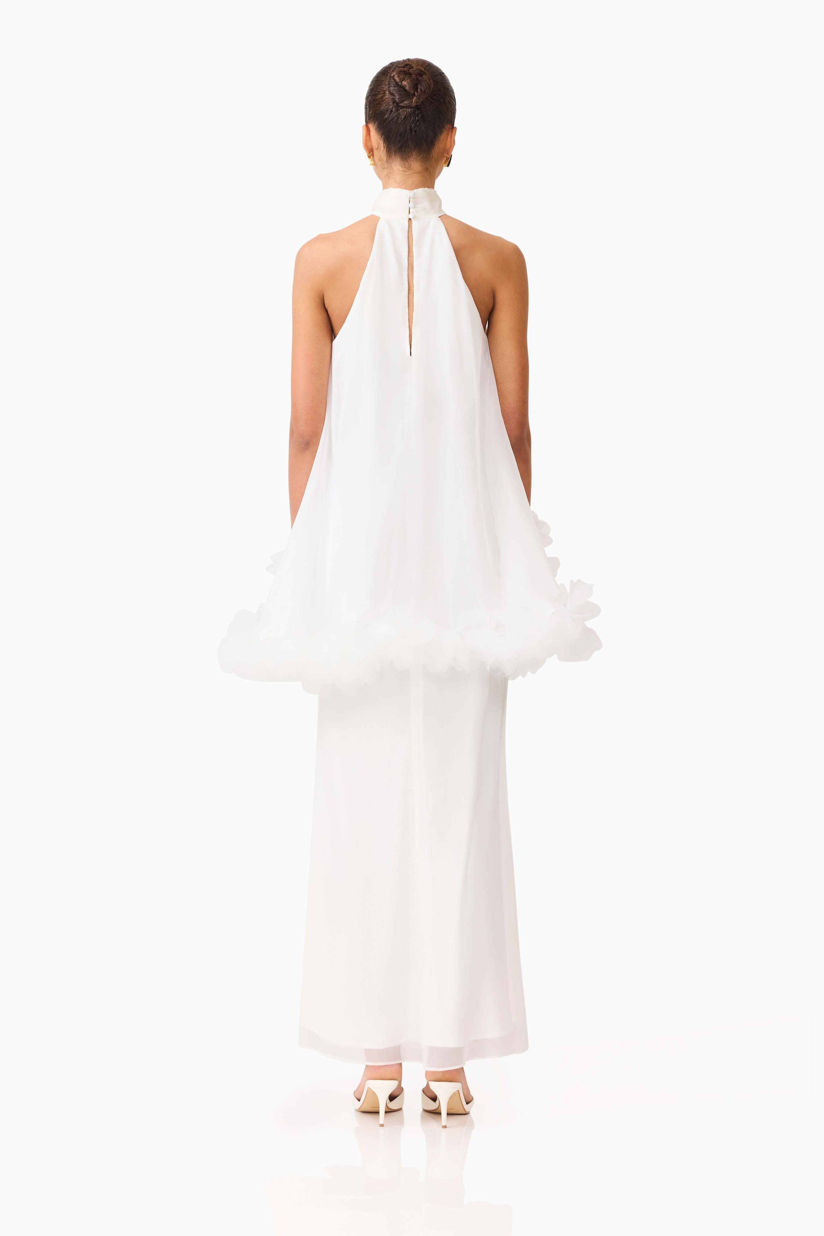 Poppy Cape Gown in White
