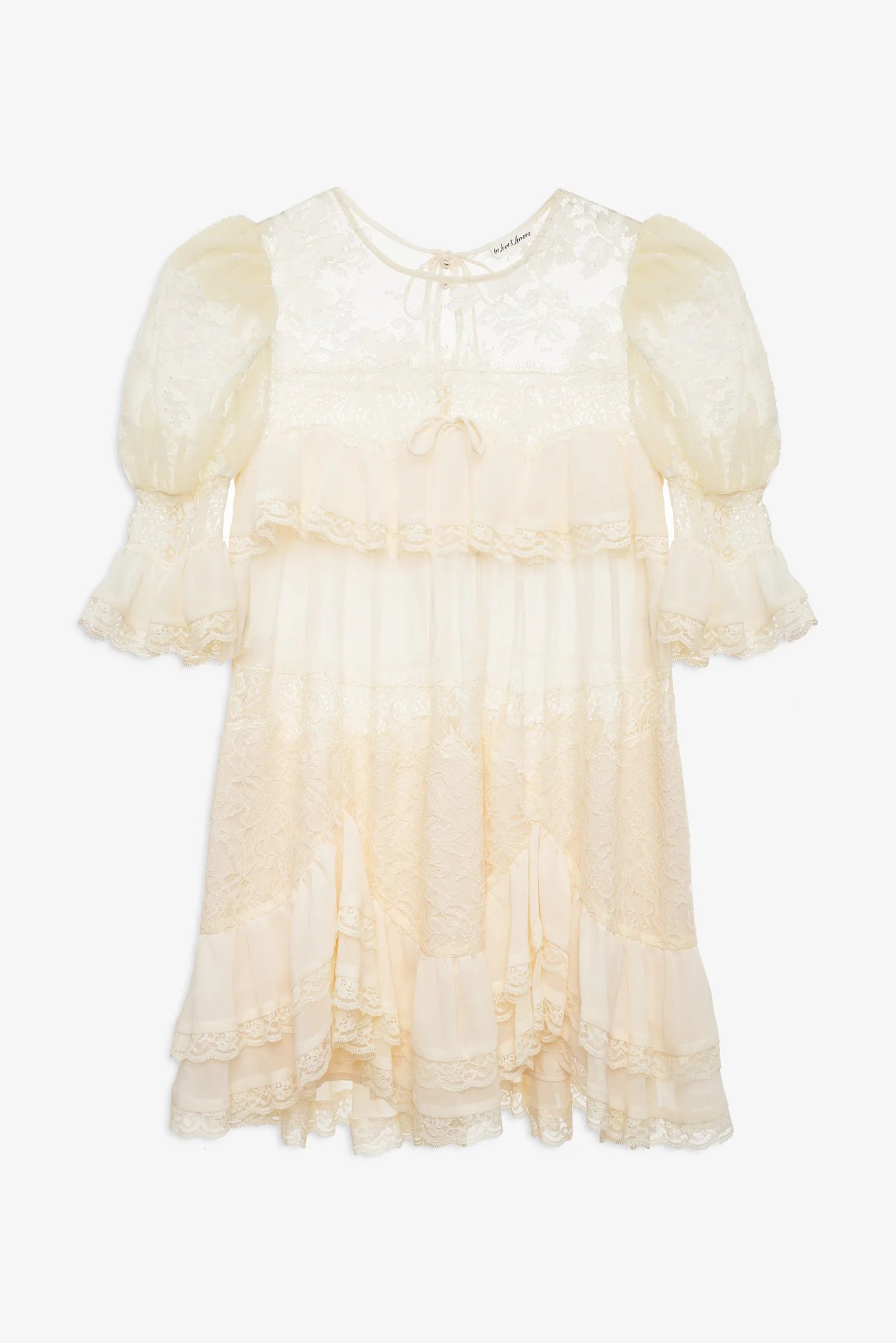 Elara Ruffle Mini Dress — Vintage Cream