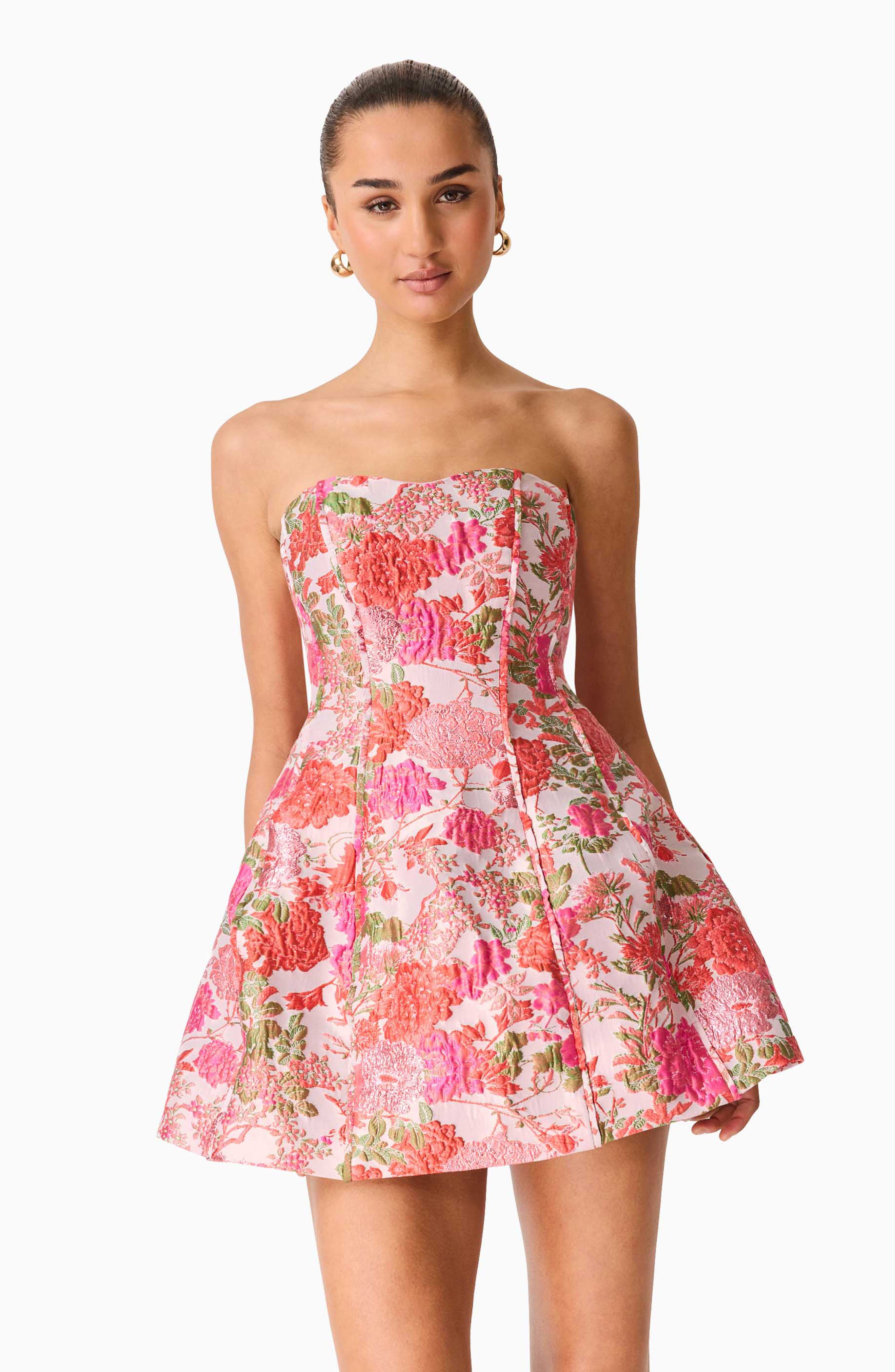 Floralie Floral Brocade Party Dress