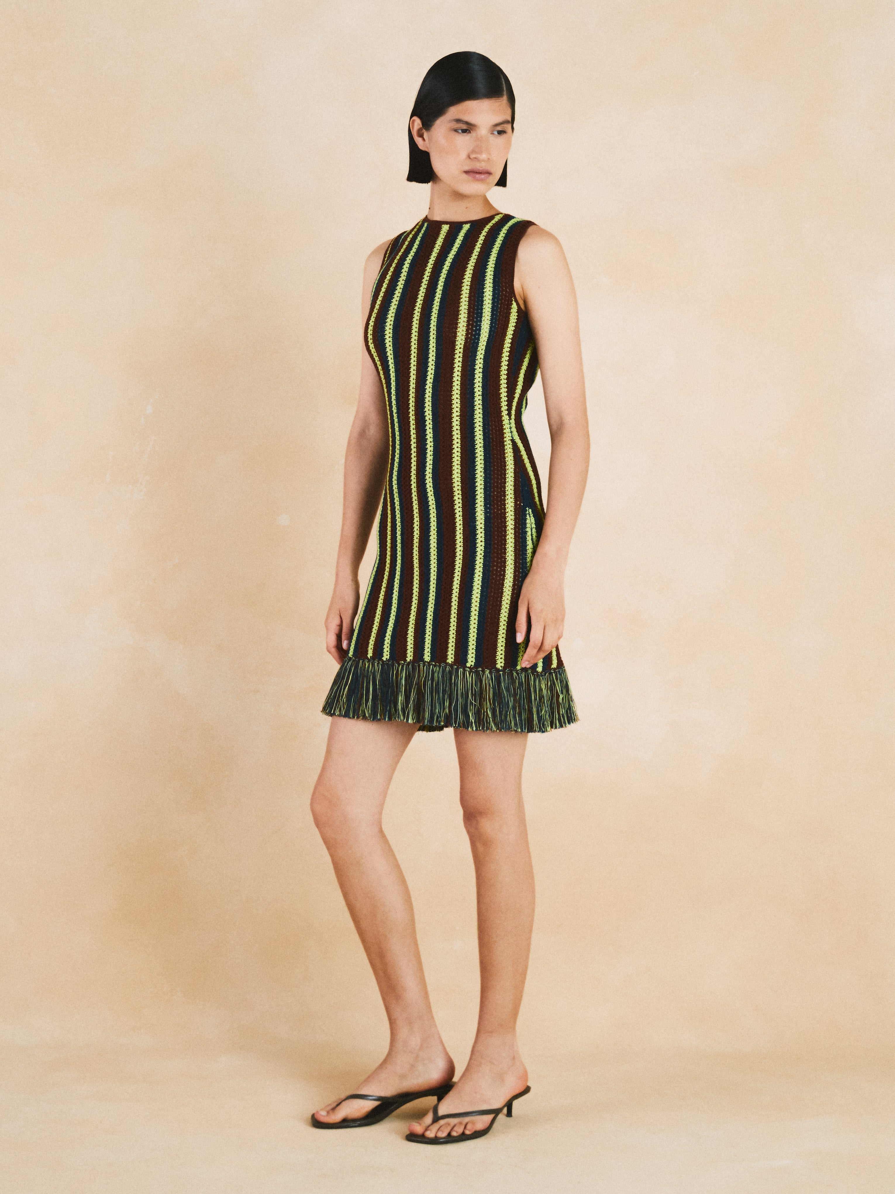 MISTI Mini Dress | Matcha/ Brown
