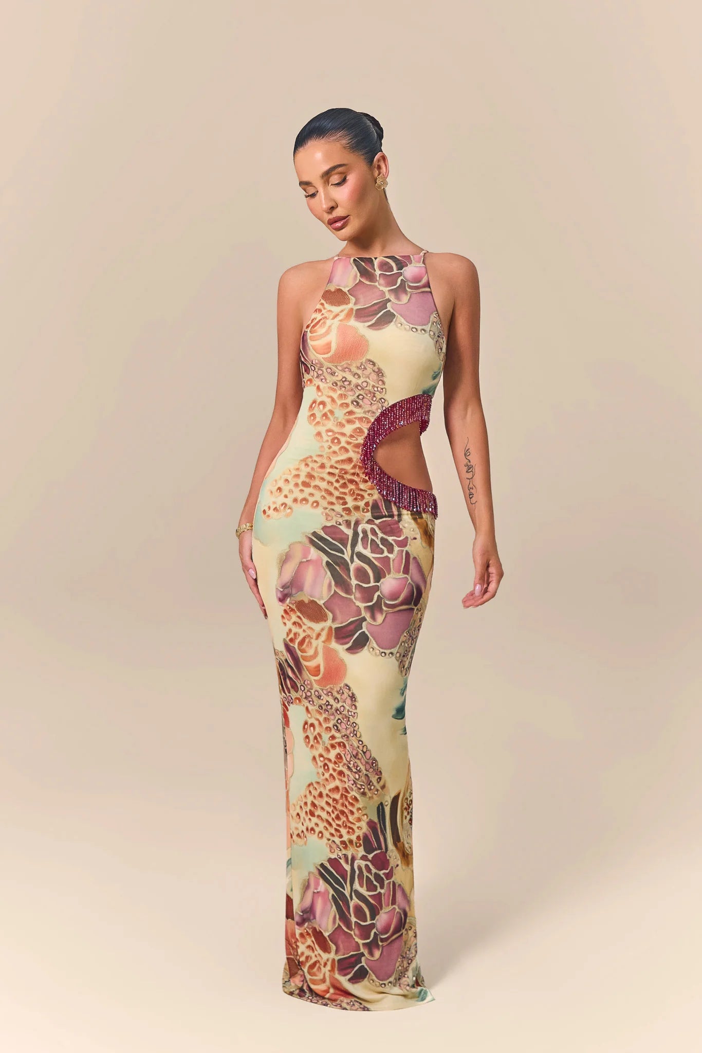AZURA SCULPT CUT OUT MAXI DRESS | PETAL VEIL