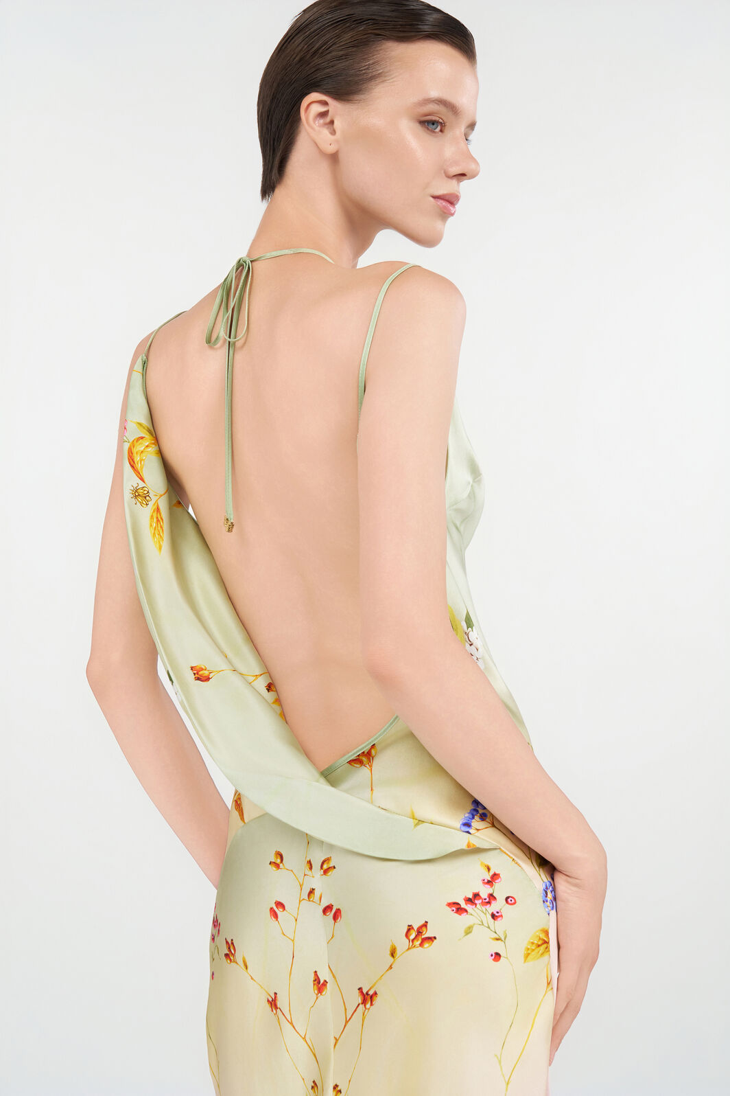 Maxi Dress with Miami Flowers Print
