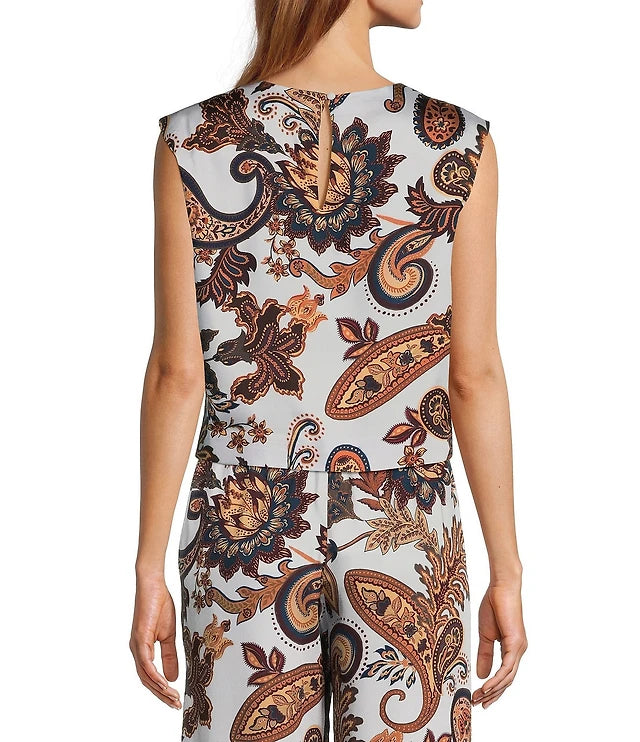 Antonio Melani Coordinating Liesel Paisley Satin Blouse