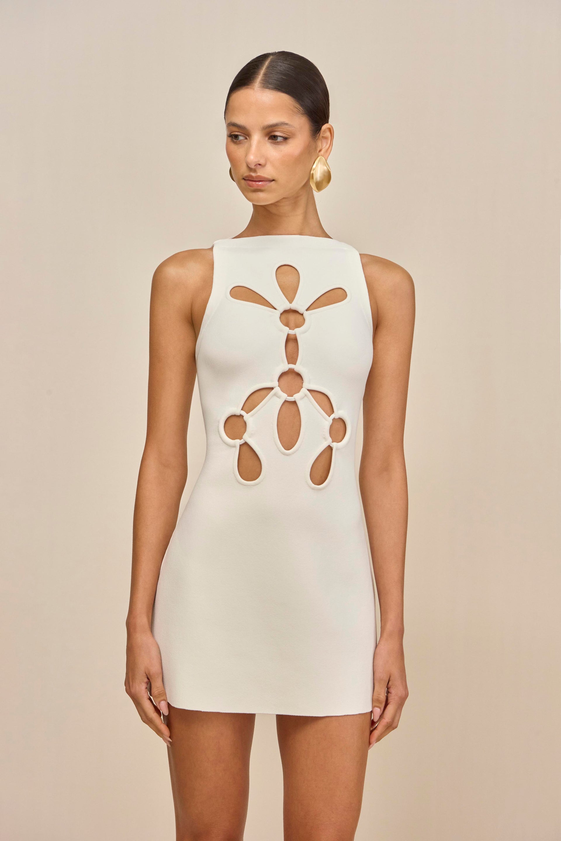 FRANCO KNIT DRESS - OFF WHITE