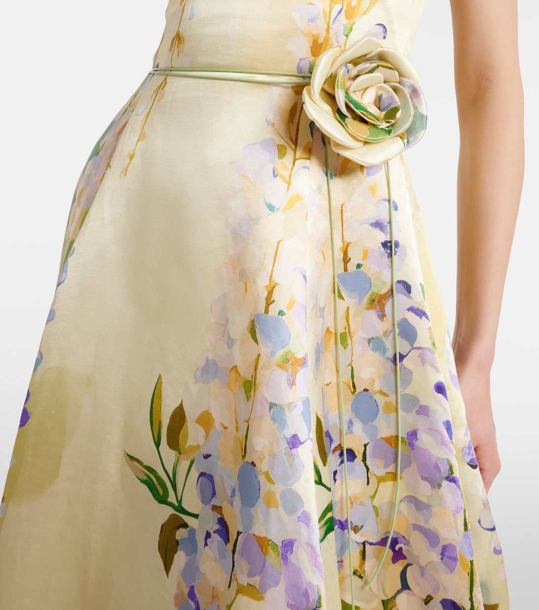 Mariela linen and silk cocktail dress