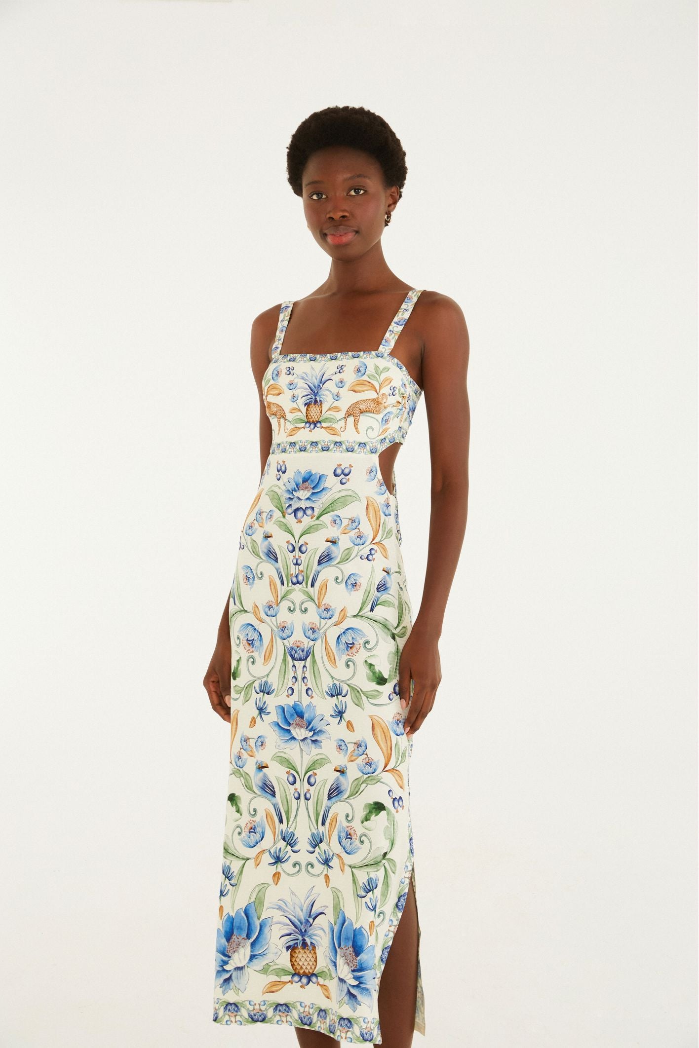 Vestido Midi Estampado Elsa