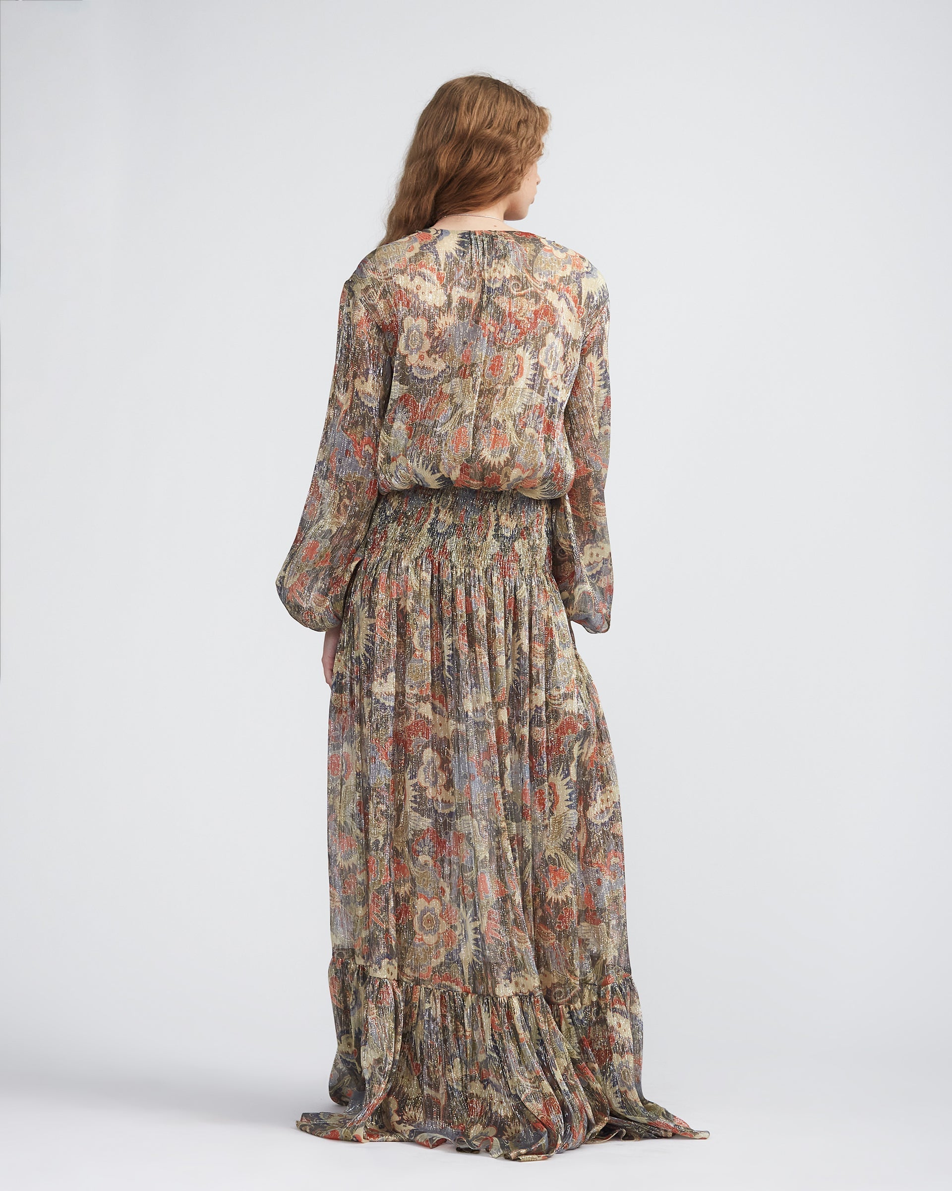 SMOCKED WAIST MAXI DRESS