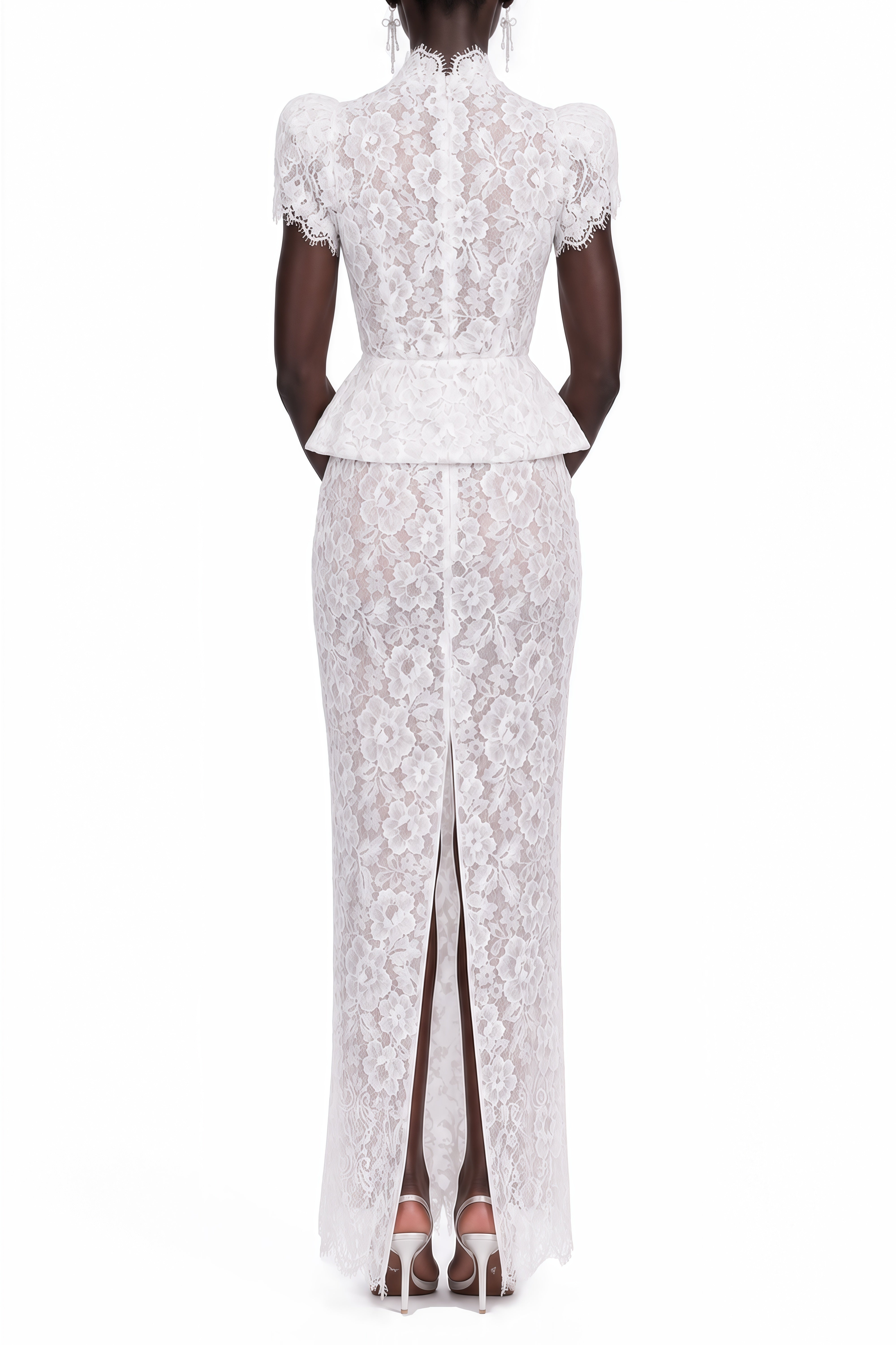 Cassiopeia White V-Neck Floral Print Top &amp; Skirt Set