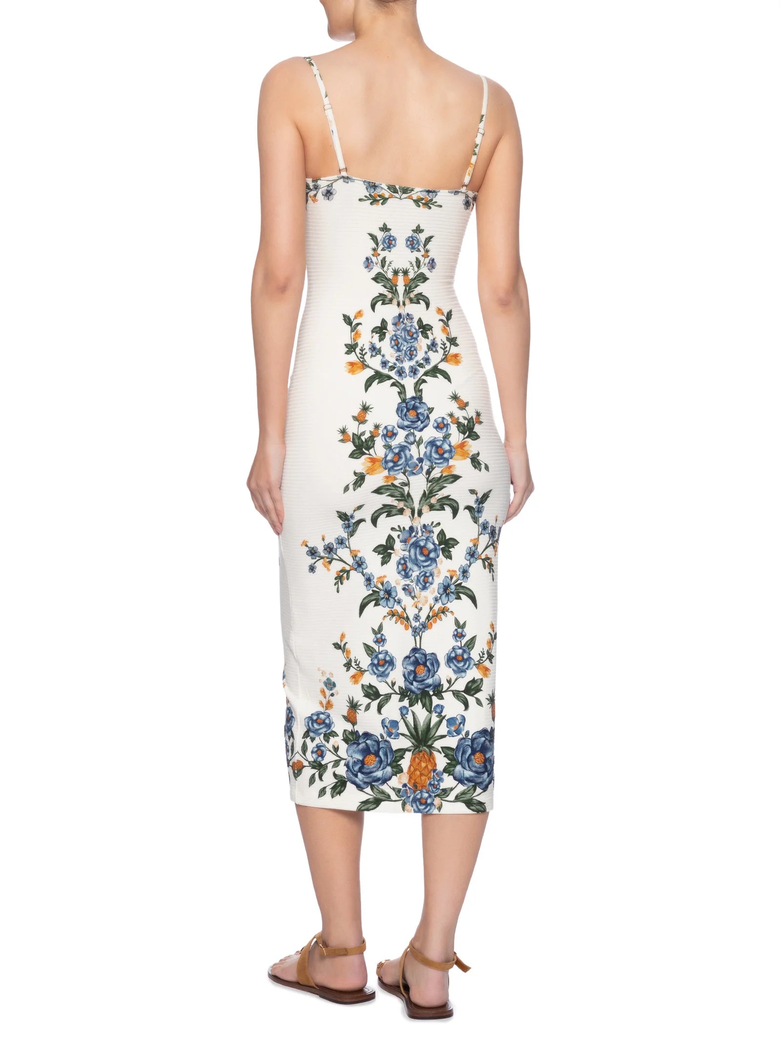 White Penelope Floral Midi Dress
