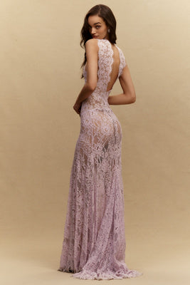 Naia Silk Lace Cutout Gown