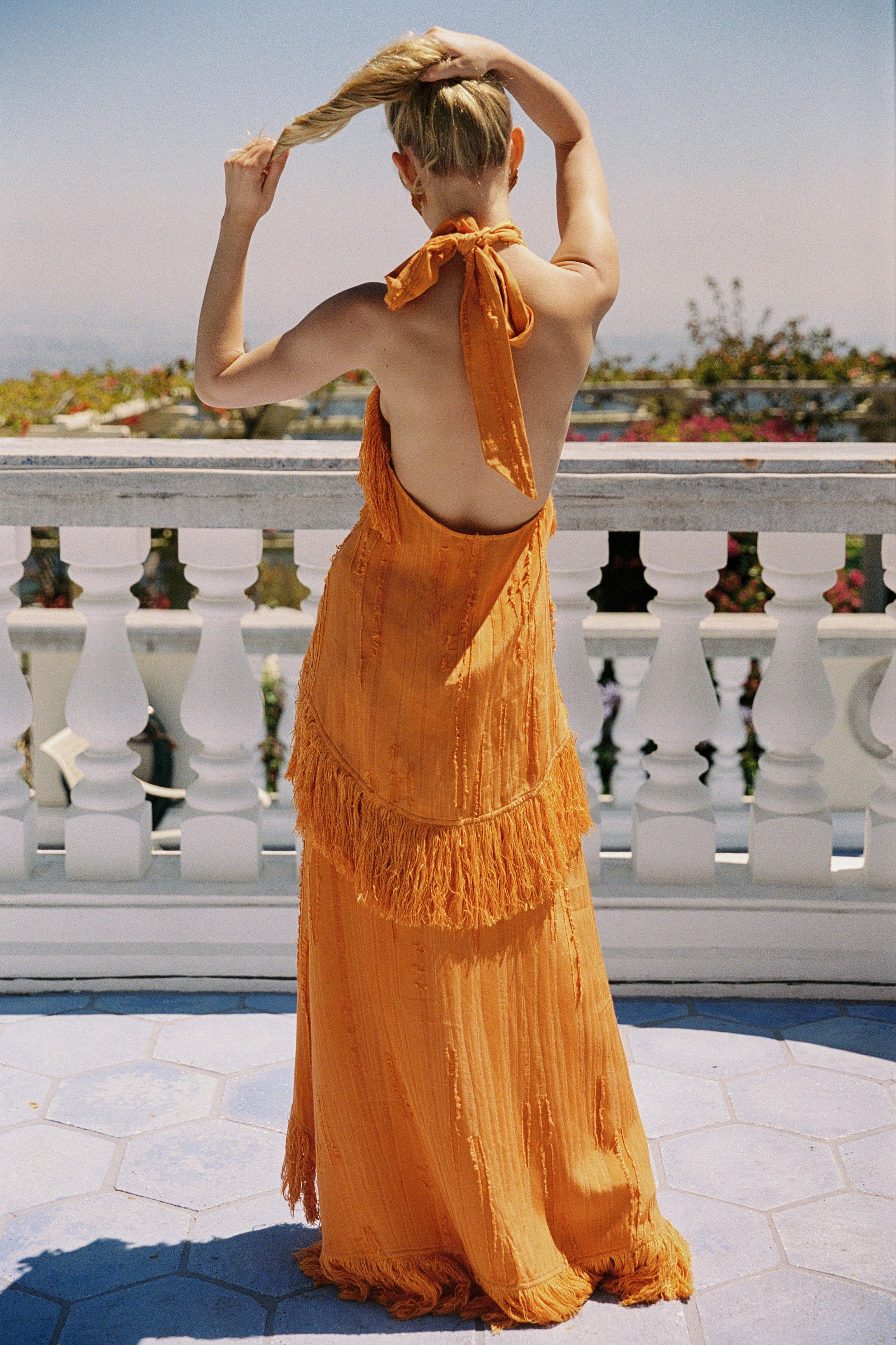 Jones Fringe Top — Orange