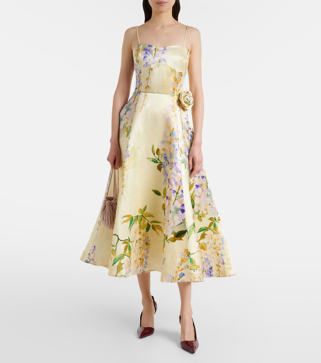 Mariela linen and silk cocktail dress