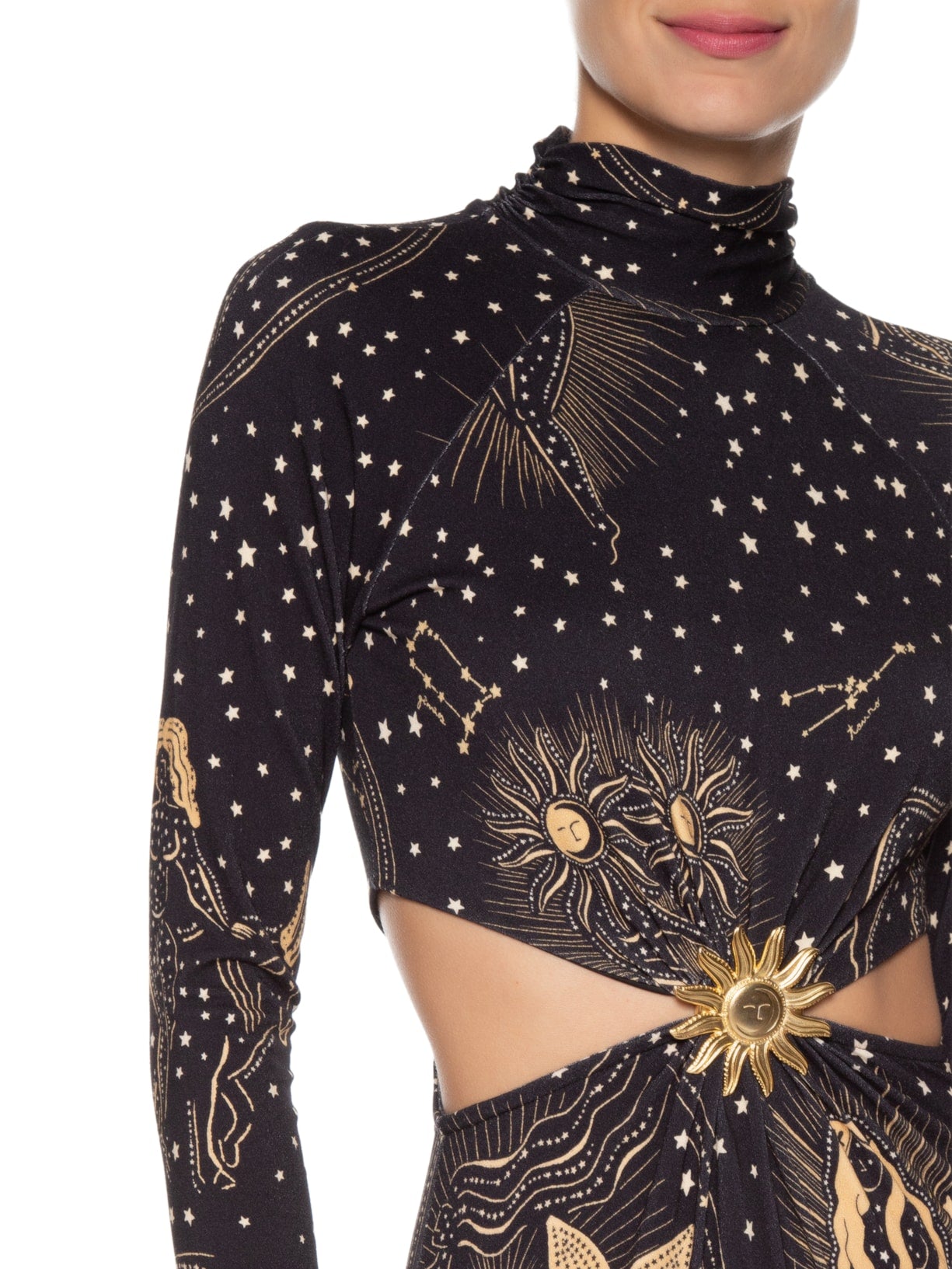 Vestido Midi Mapa Astral - Preto