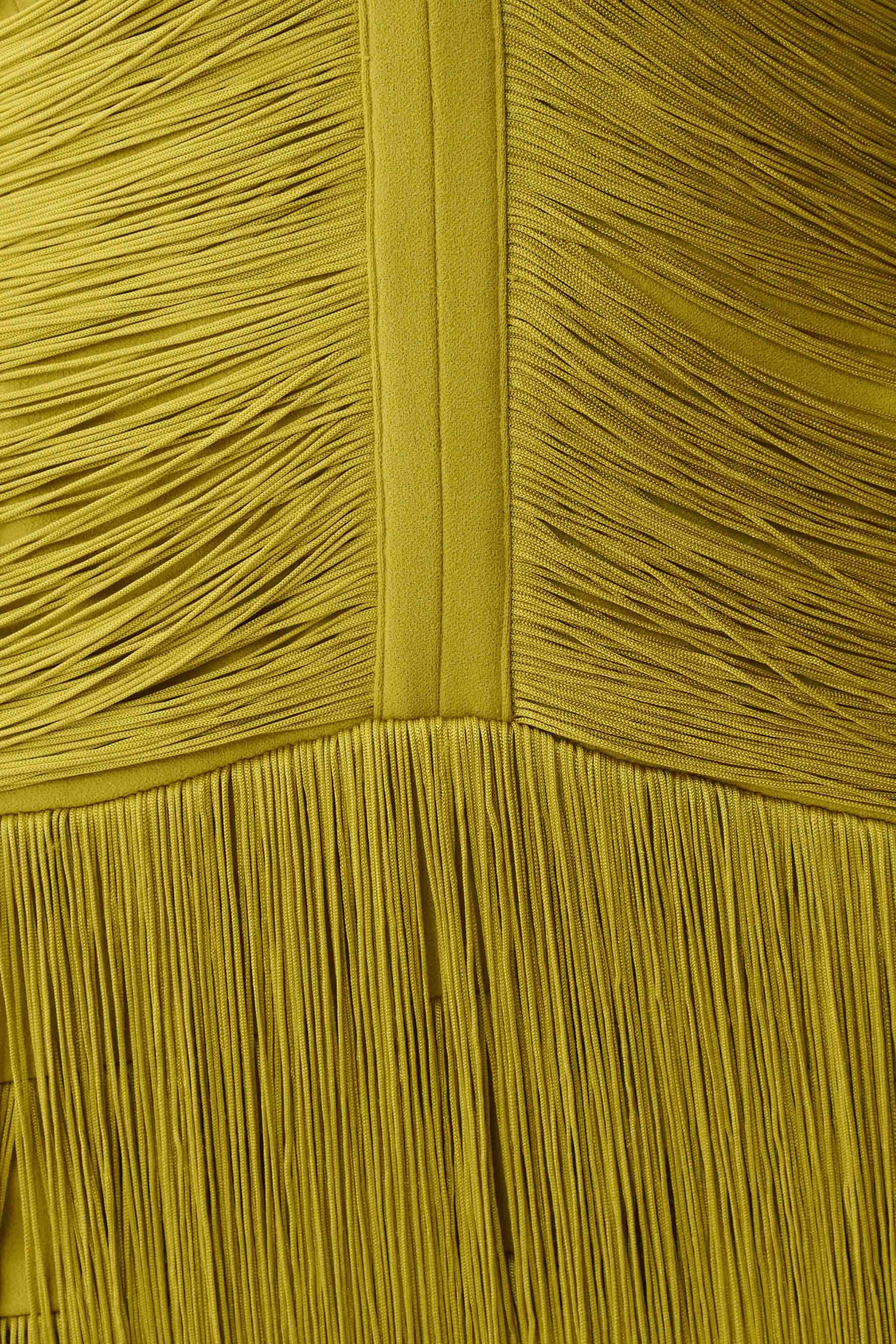 Fringe Maxi Dress - Chartreuse
